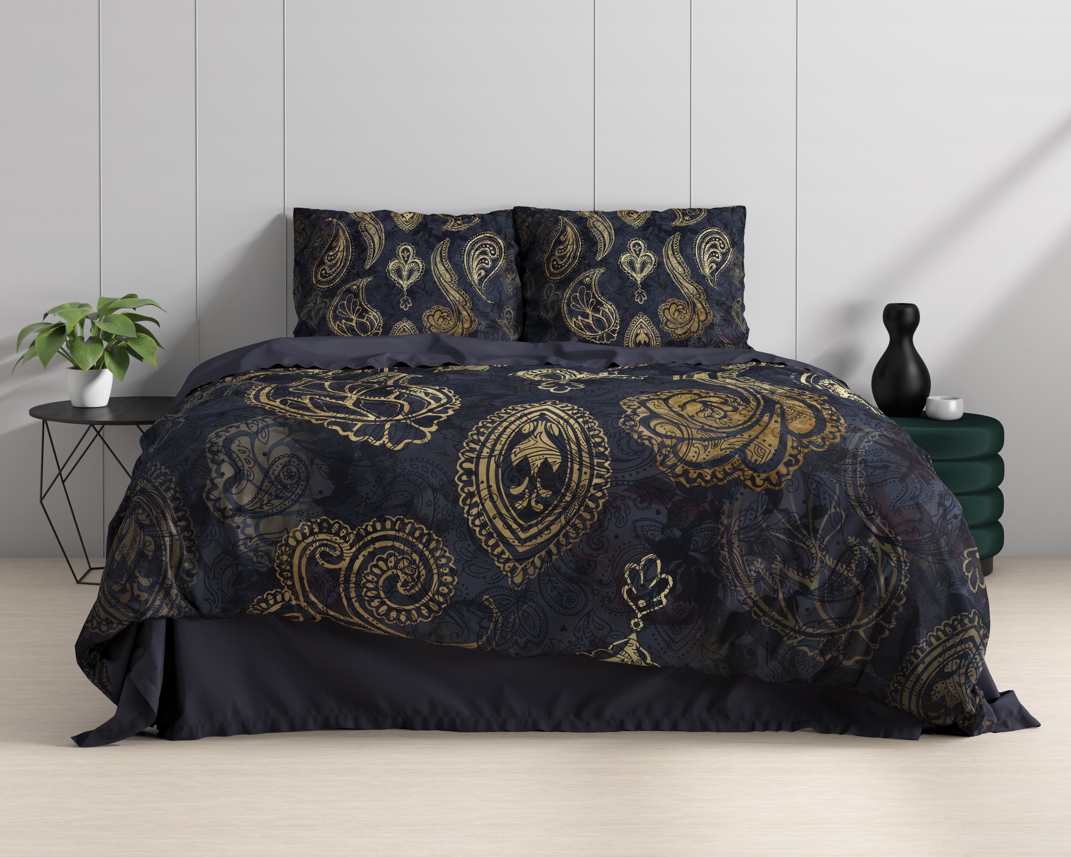 Jaimy Blue Duvet Cover - Luxury Satin - High Quality - Trendy Prints