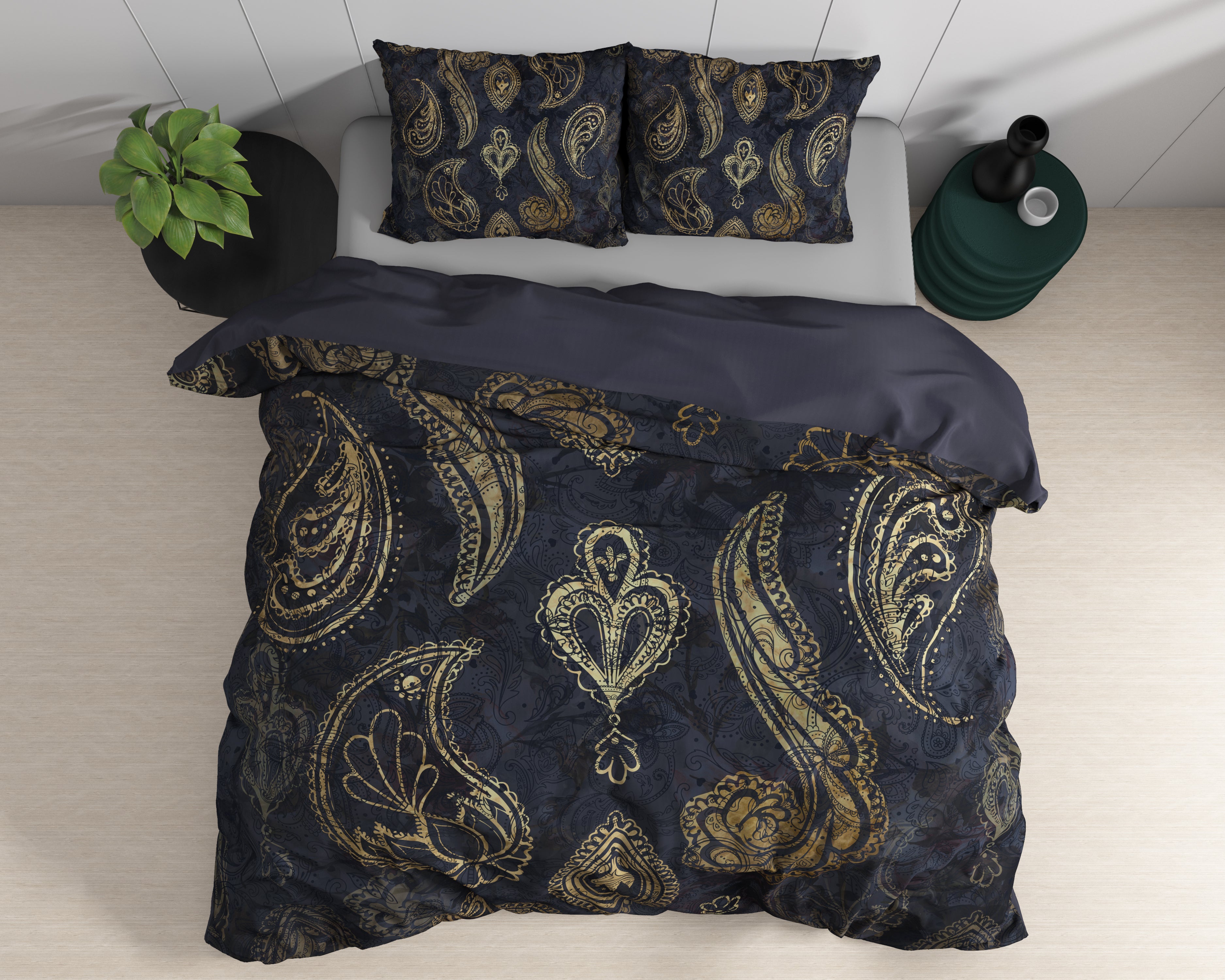 Jaimy Blue Duvet Cover - Luxury Satin - High Quality - Trendy Prints