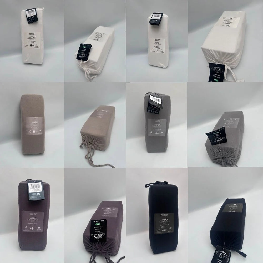 Jersey Fitted Sheet Ochre Yellow - 100% Cotton, Perfect Fit & Non-Iron