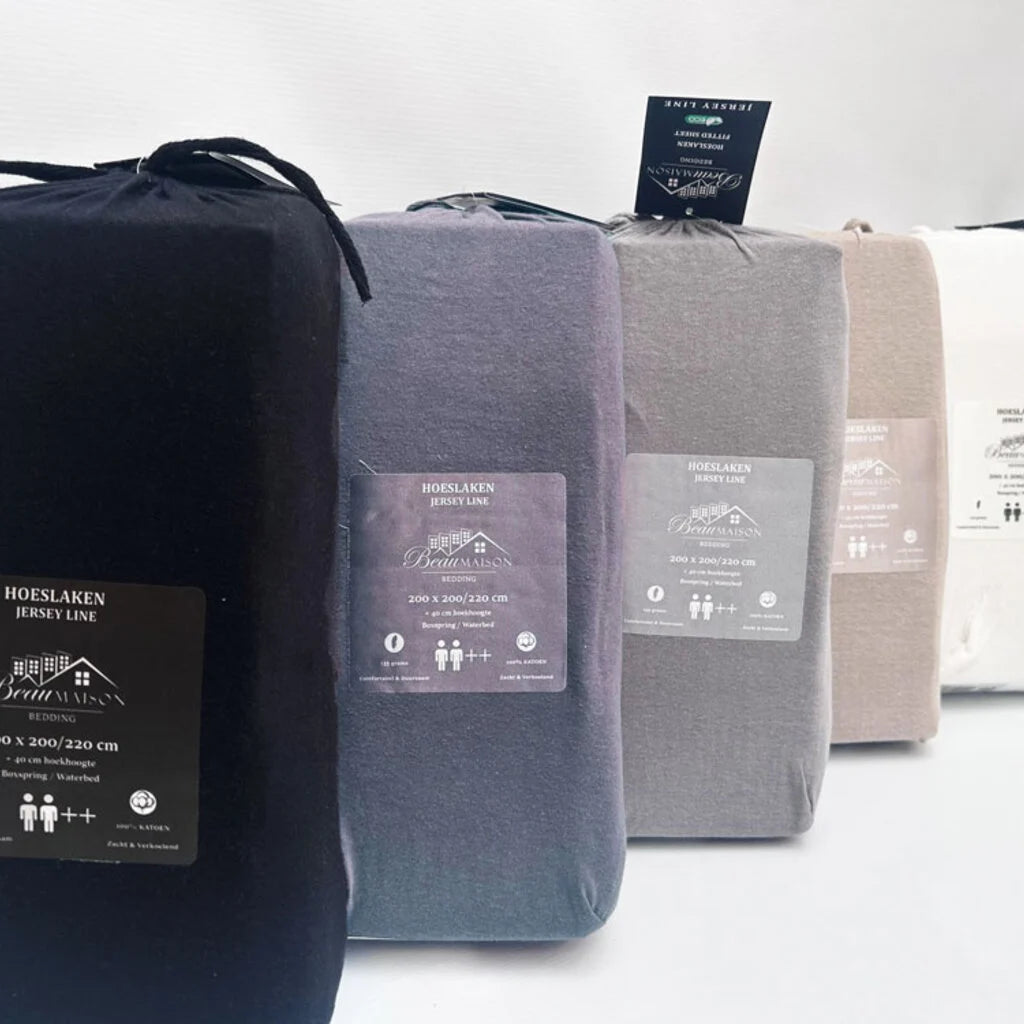 Jersey Fitted Sheet Taupe | 100% Cotton | Perfect Fit and Breathable Comfort