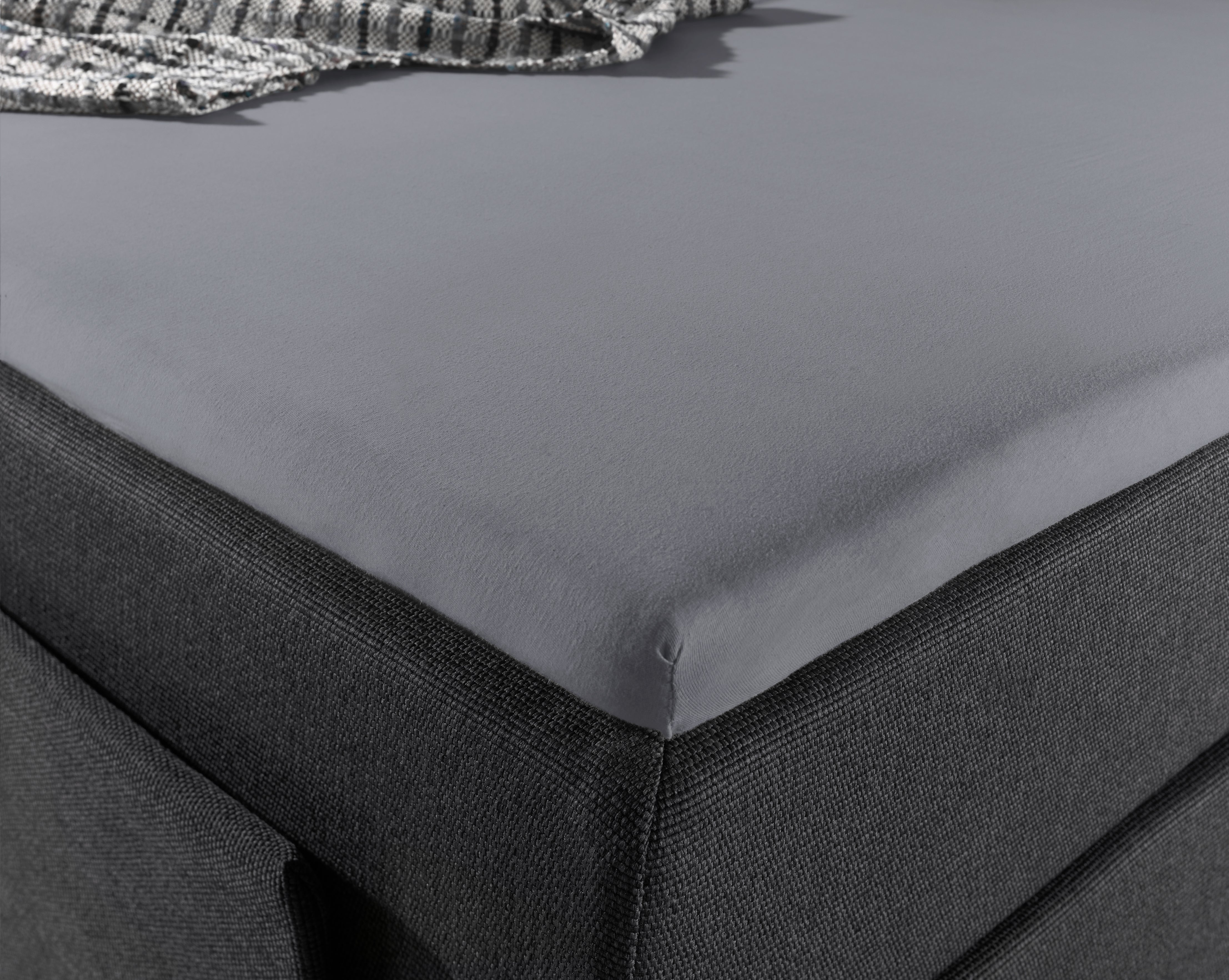 Jersey Topper Fitted Sheet Gray - Wonderfully Soft - Suitable for Box Springs and Mattresses - Stretch Cotton