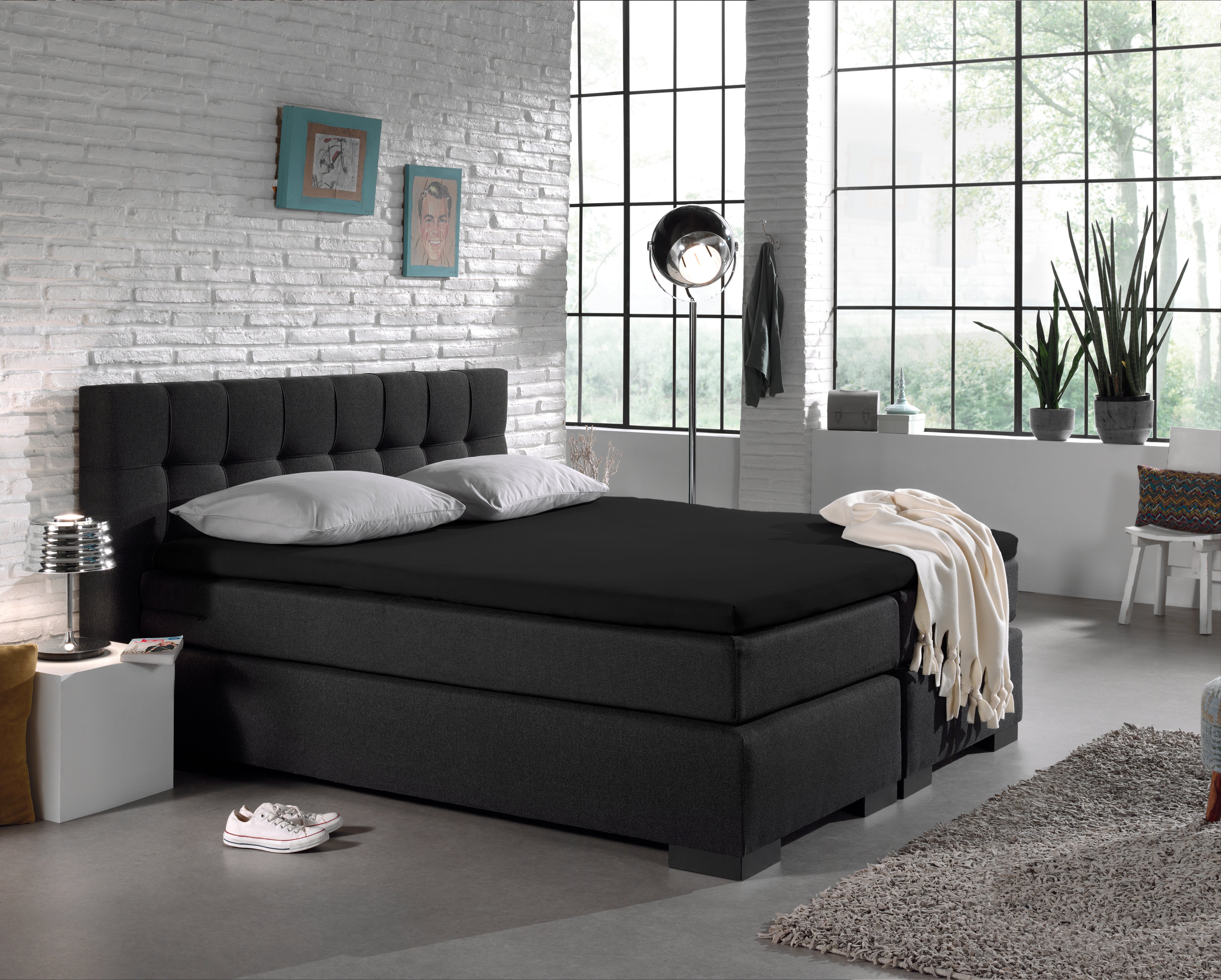 Jersey Topper Fitted Sheet Black - Wonderfully Soft - Suitable for Box Springs and Mattresses - Stretch Cotton