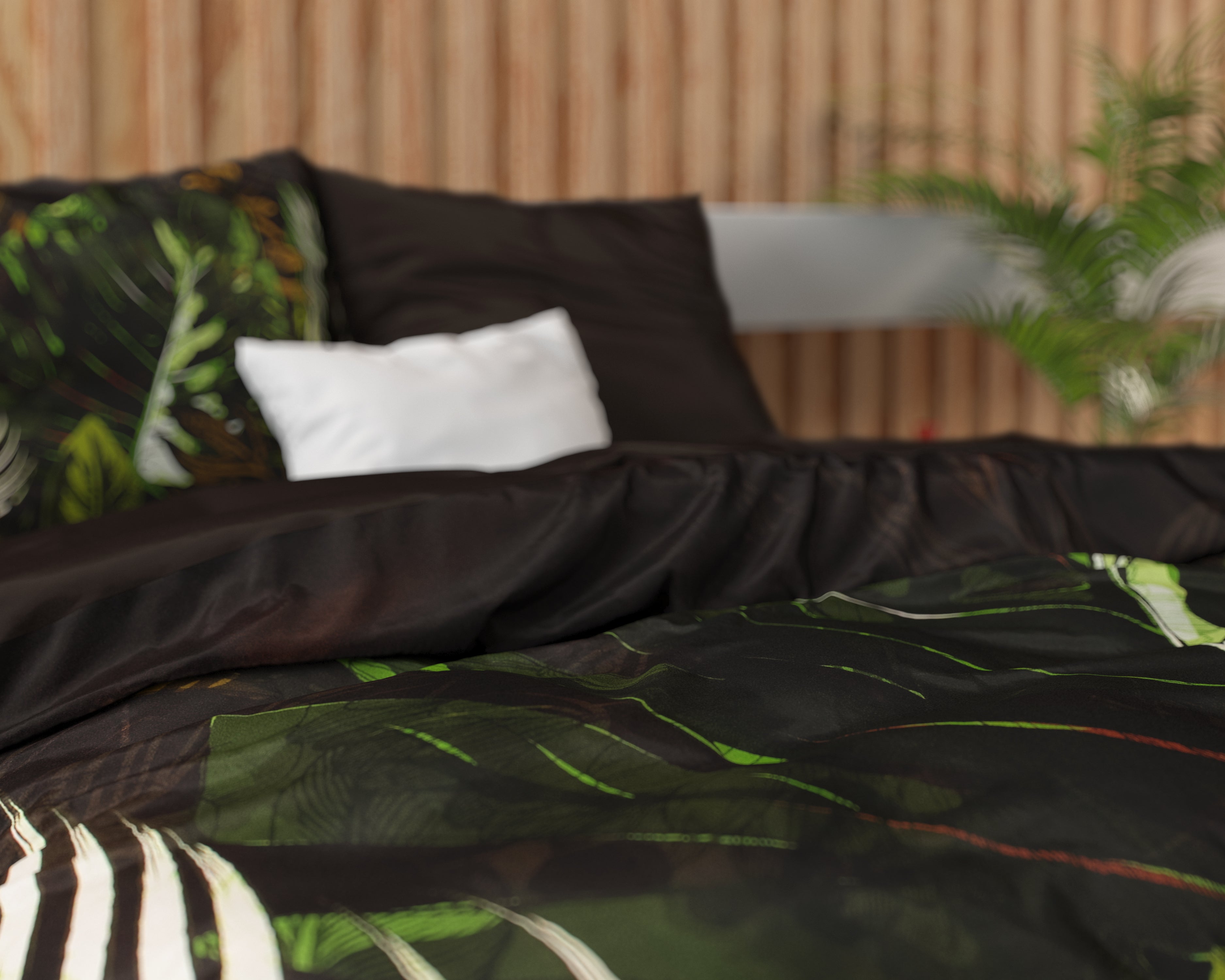 Jungle Art 2 Taupe Duvet Cover - Breathable Cotton - Trendy Designs - With Press Studs