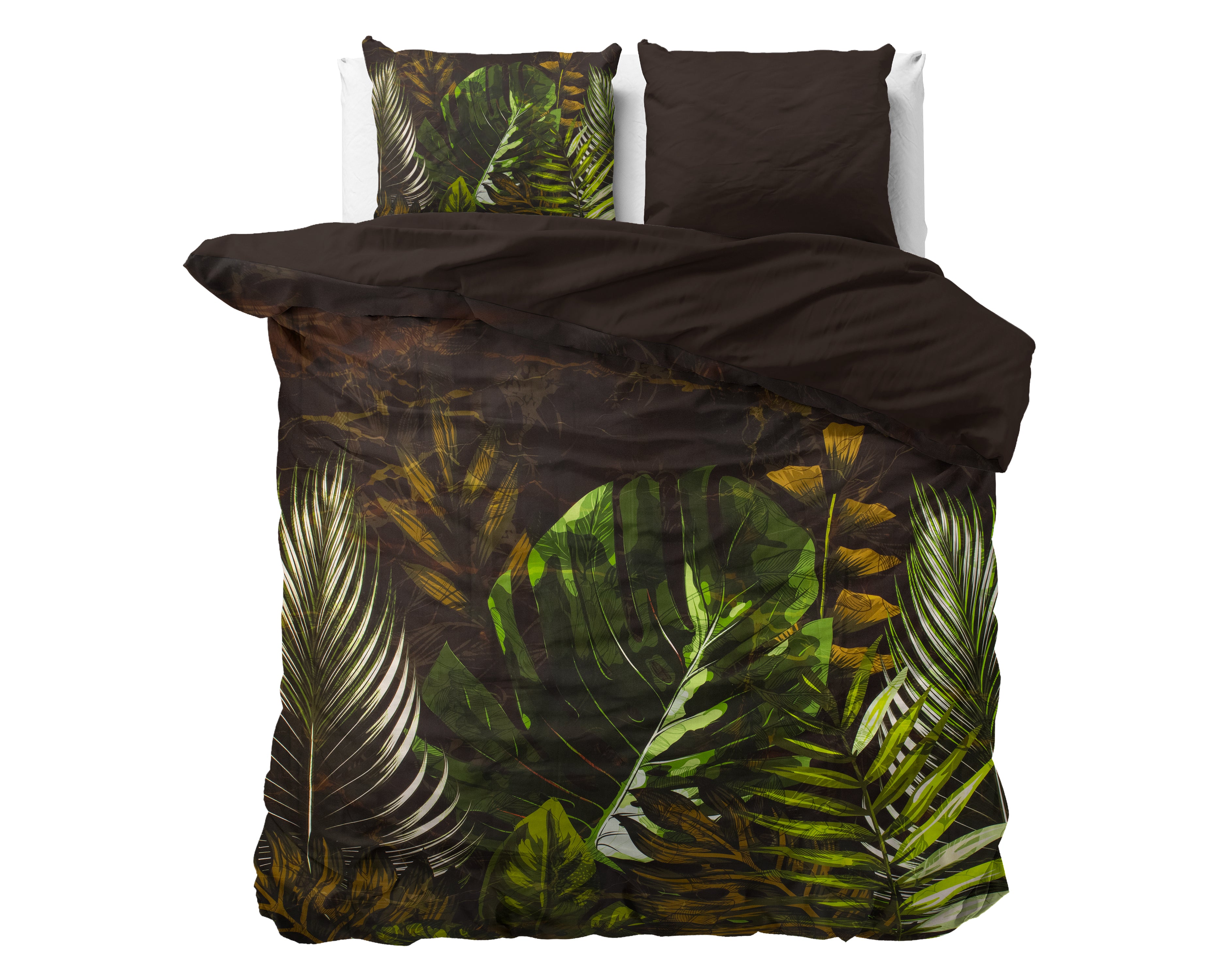 Jungle Art 2 Taupe Duvet Cover - Breathable Cotton - Trendy Designs - With Press Studs