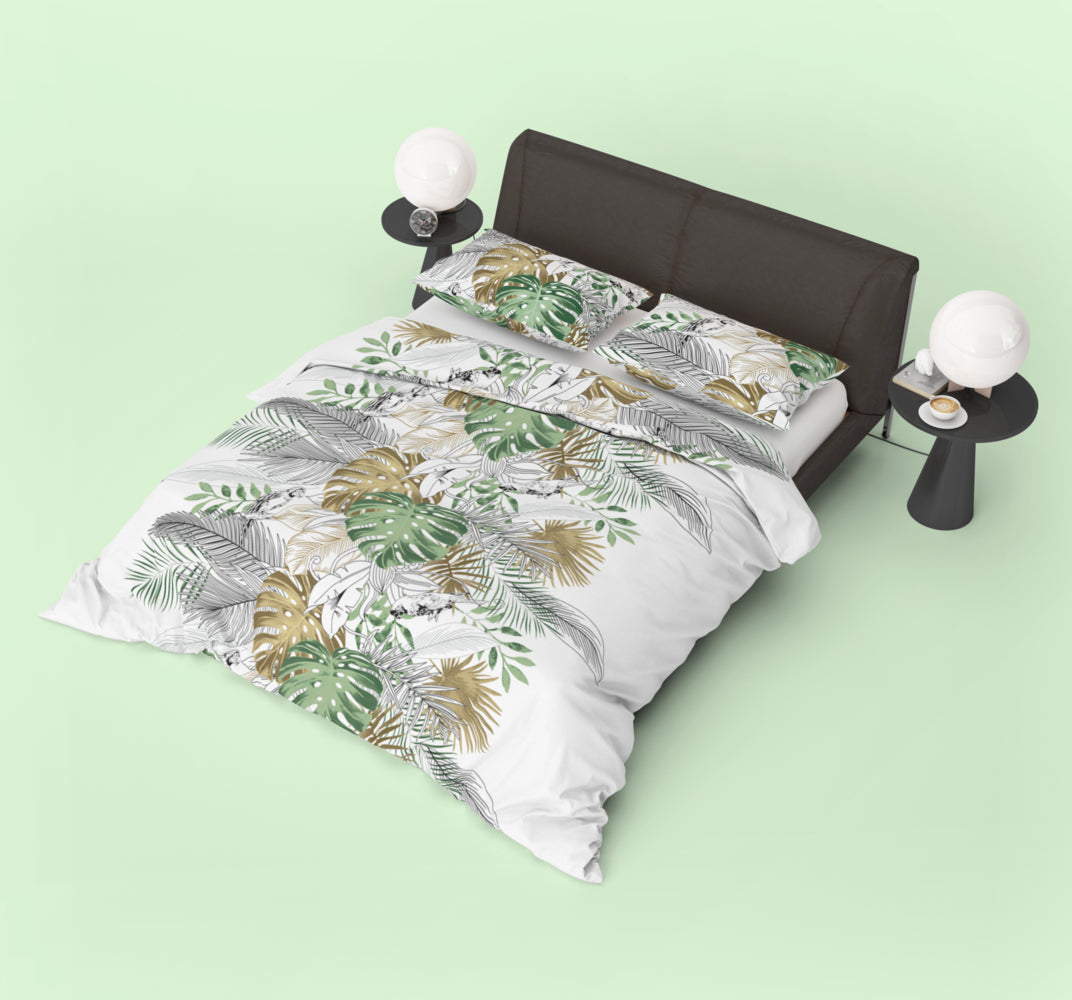 Jungle Sketch Duvet Cover – Botanical Luxury for Stylish Bedrooms