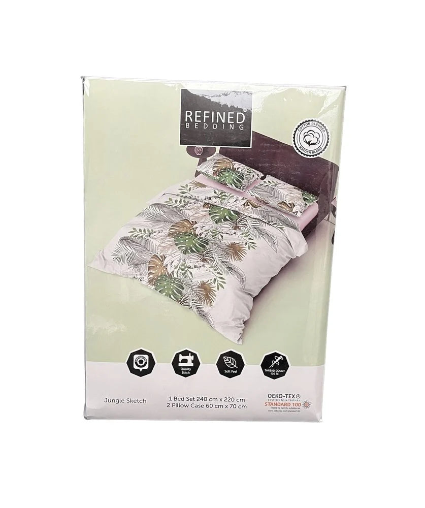 Jungle Sketch Duvet Cover – Botanical Luxury for Stylish Bedrooms