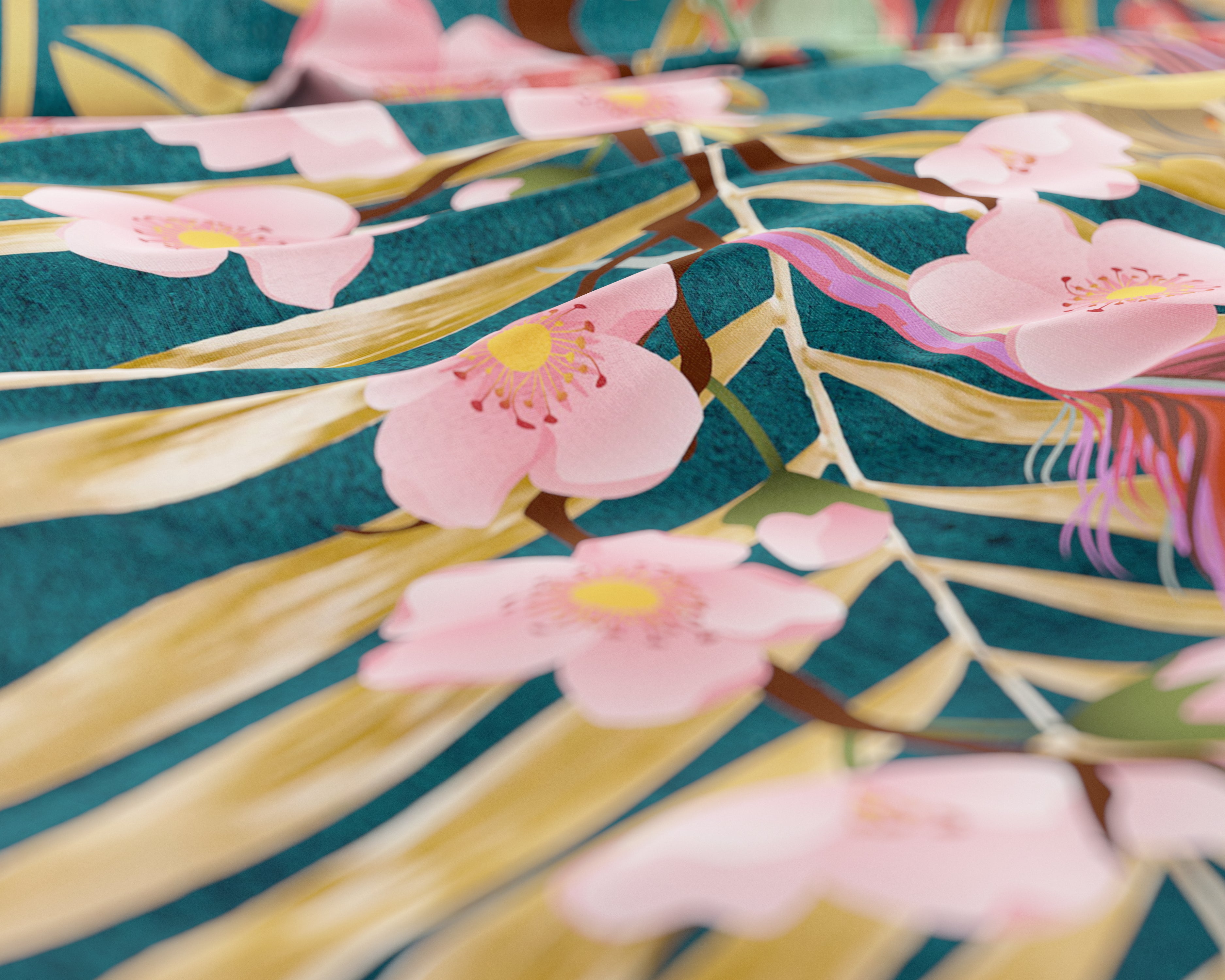 Kamala Botanical Green Duvet Cover - Luxury Satin - High Quality - Trendy Prints