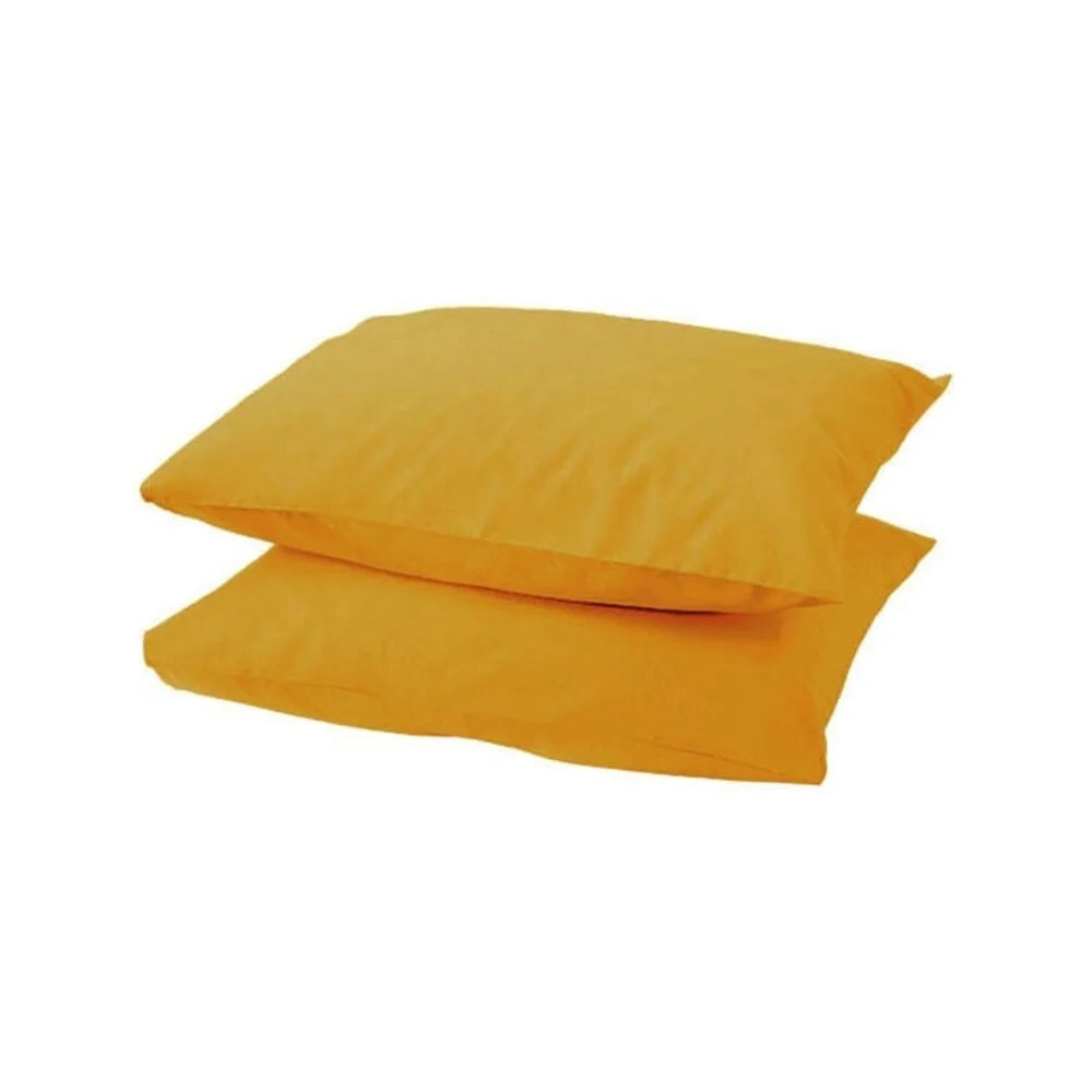 Mustard Yellow Cotton Pillowcases - Set of 2 | Soft, Breathable & Iron-Friendly