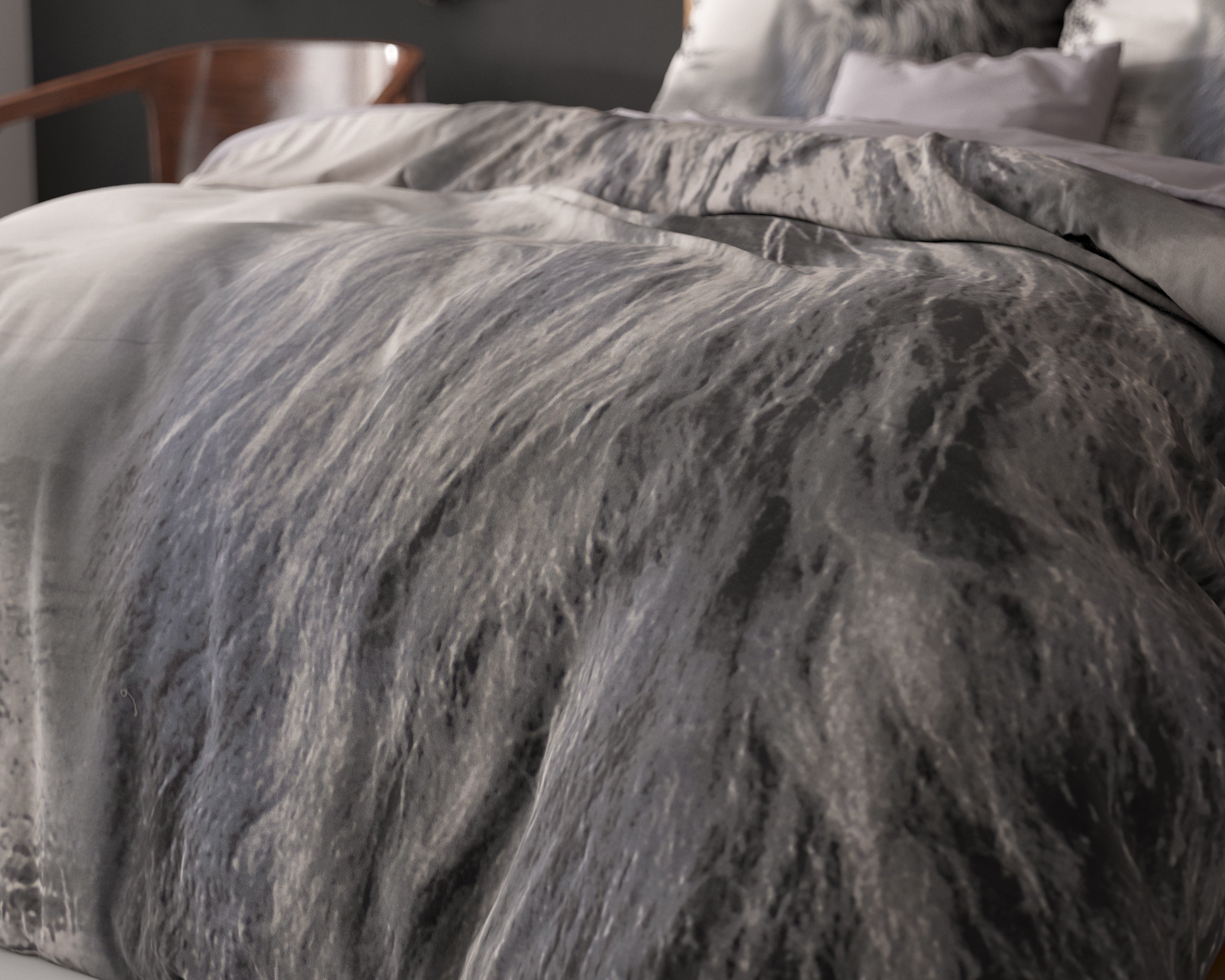 King of Nature Grijs Dekbedovertrek - Ademend katoen - Trendy designs - Met drukknopen
