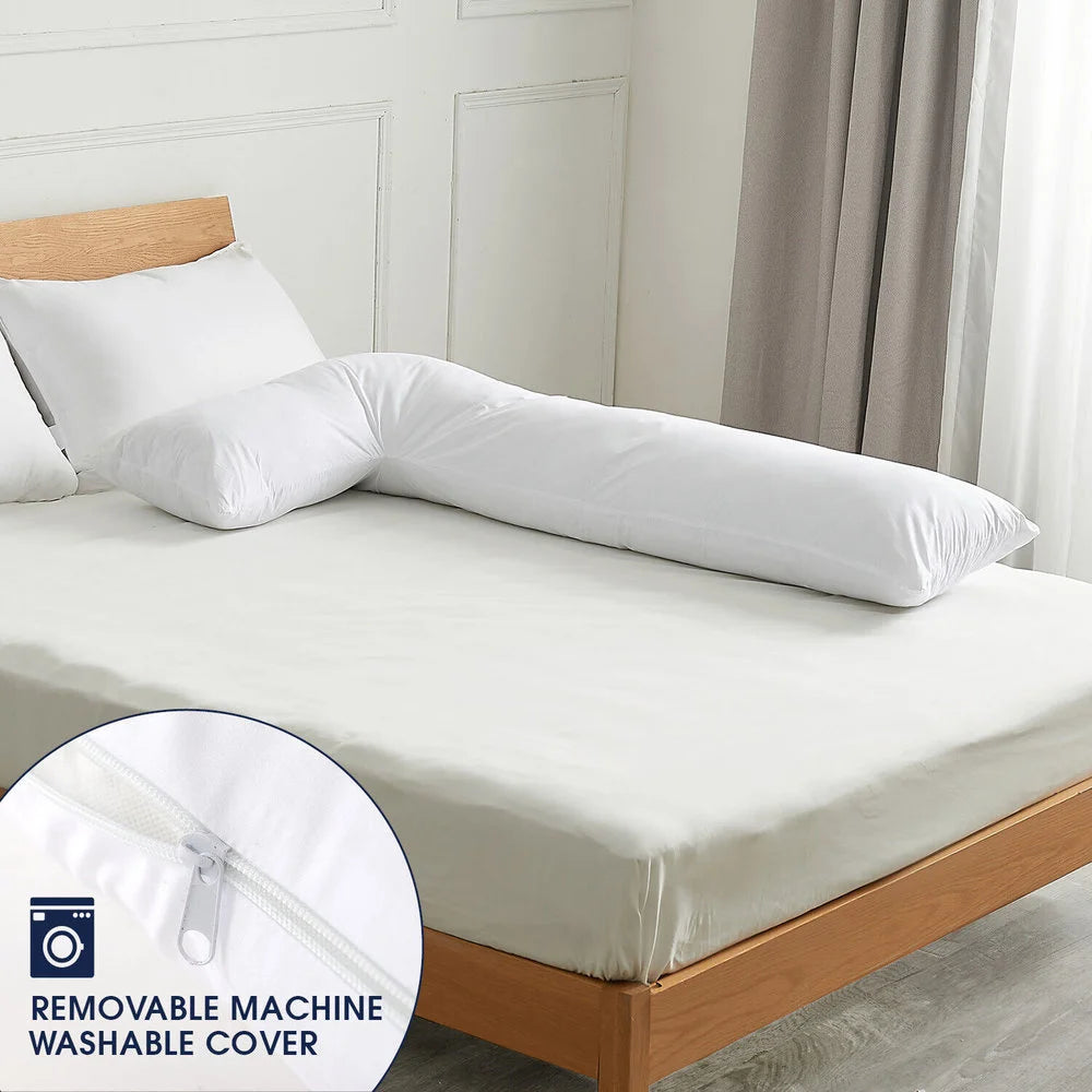 L Shape Body Pillow 150 x 80 cm – Supportive Body Pillow for Side Sleepers & Pregnancy