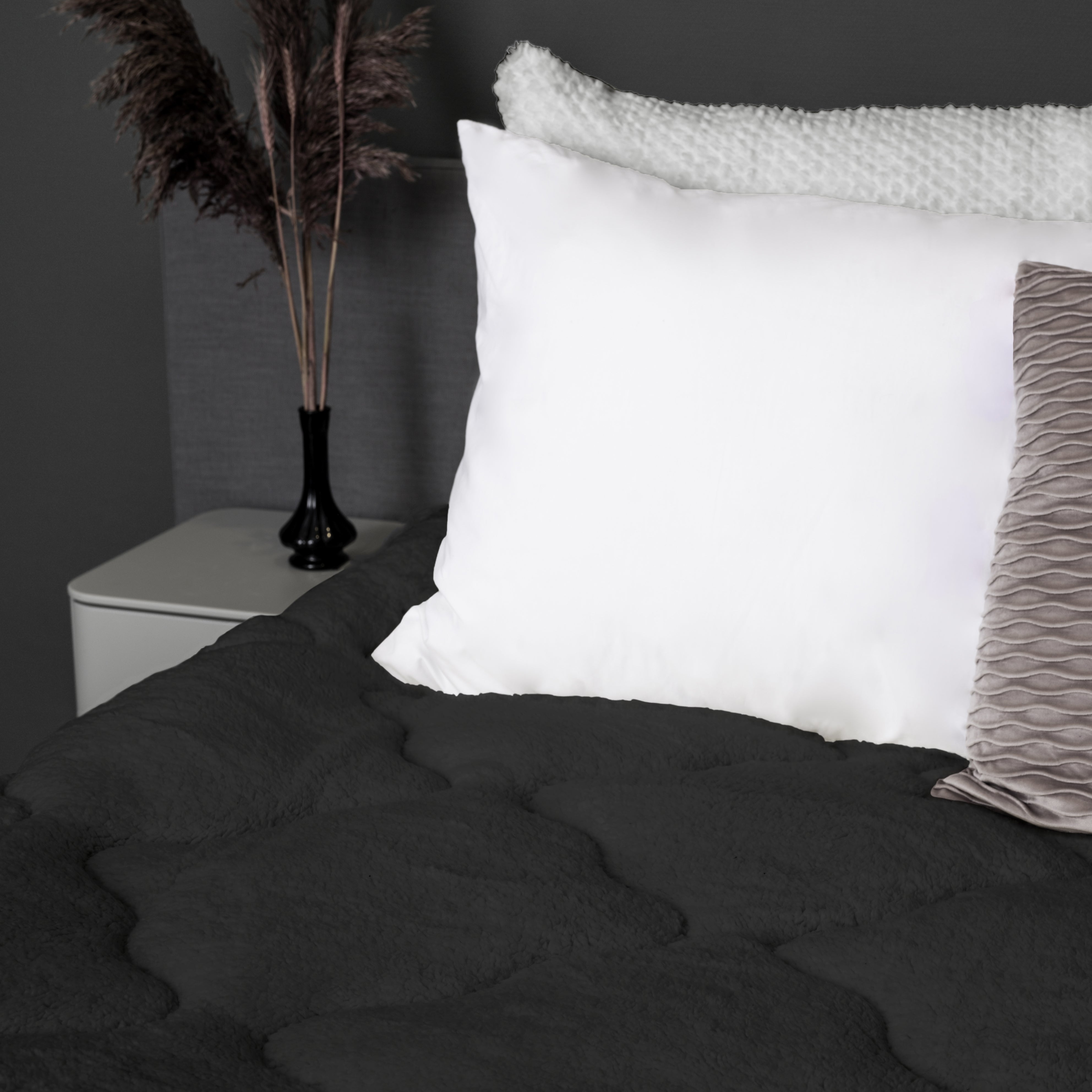 All-in-One Lazy Teddy Duvet Anthracite - Duvet for the whole year
