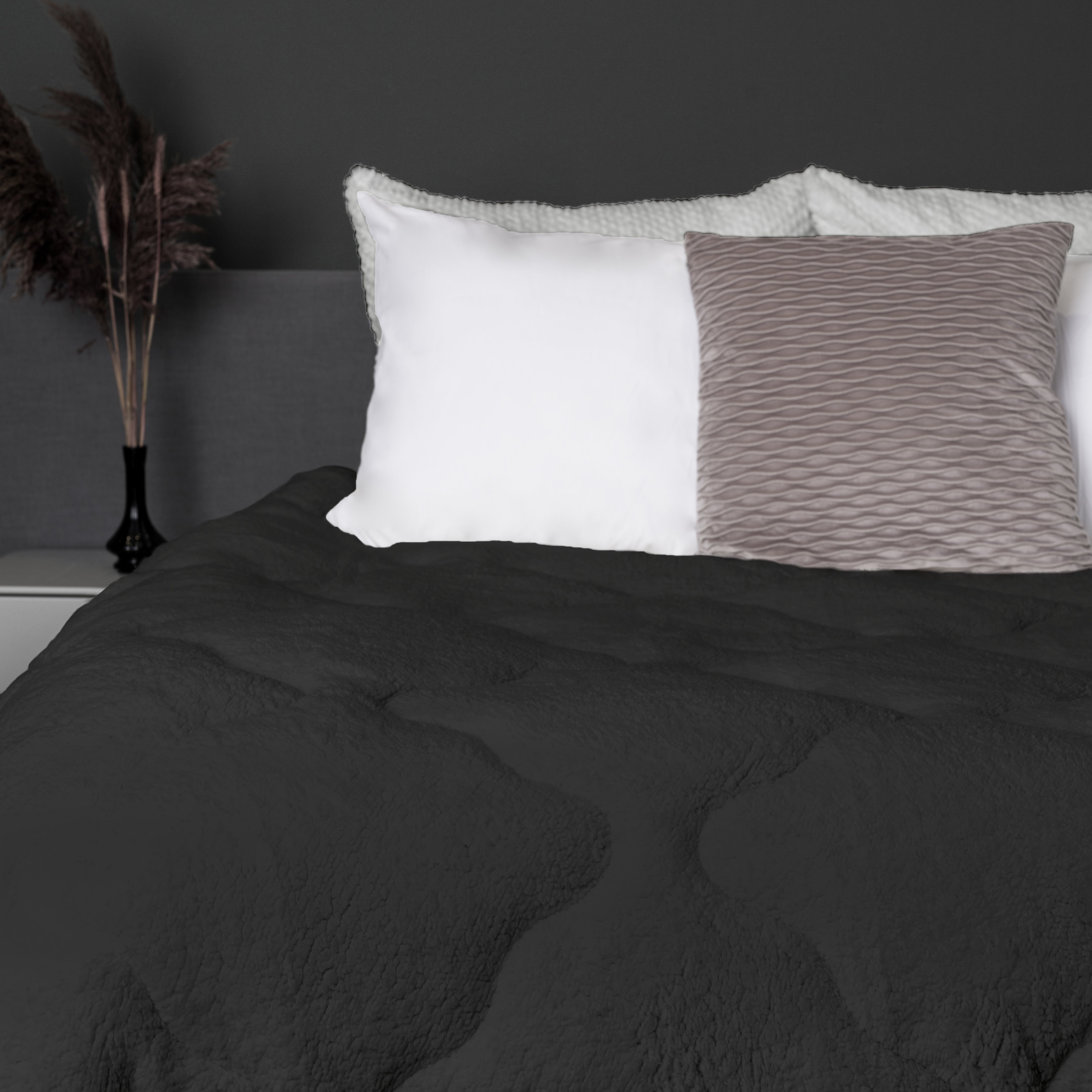 All-in-One Lazy Teddy Duvet Anthracite - Duvet for the whole year