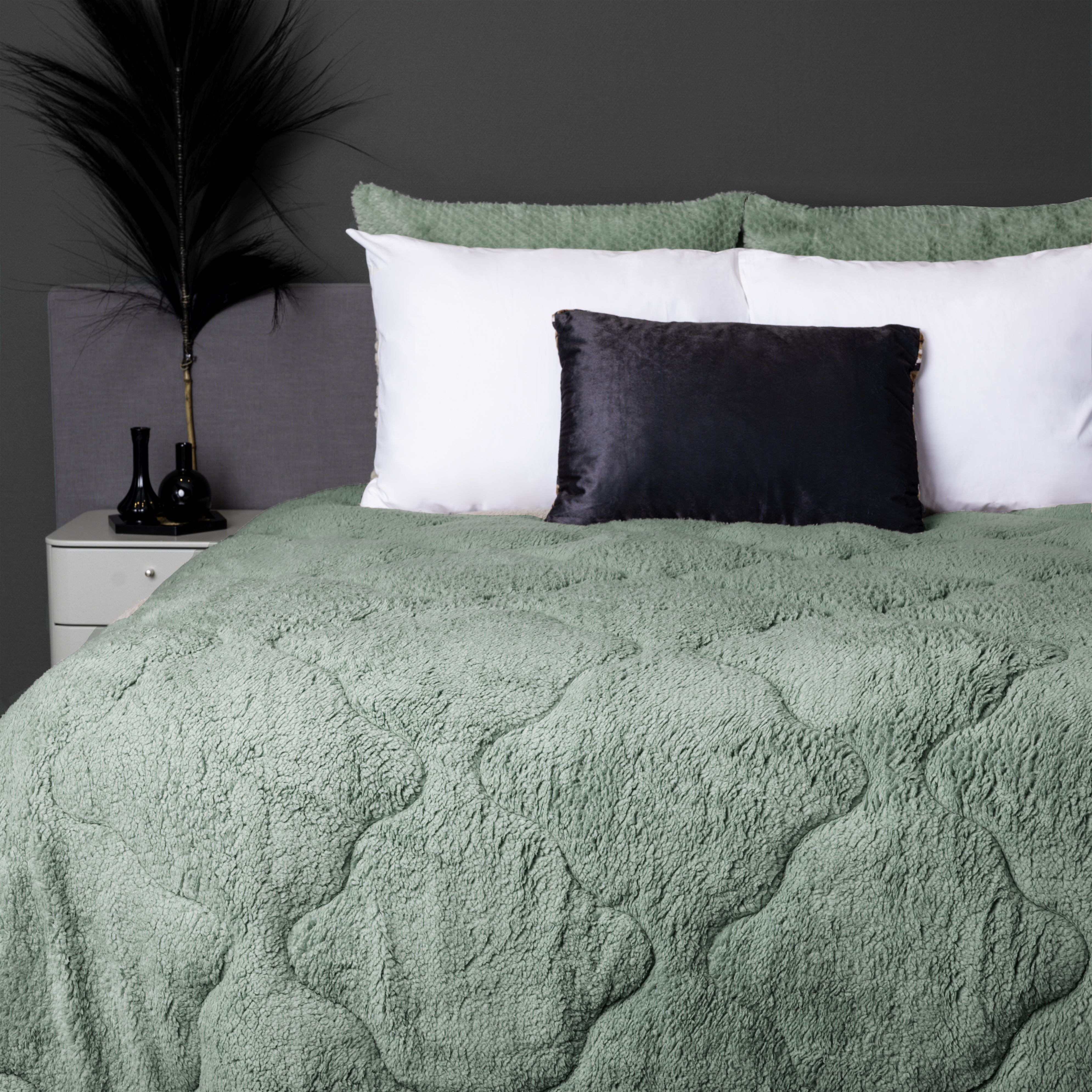 All-in One Lazy Teddy Dekbed Groen - Dekbed voor het hele jaar