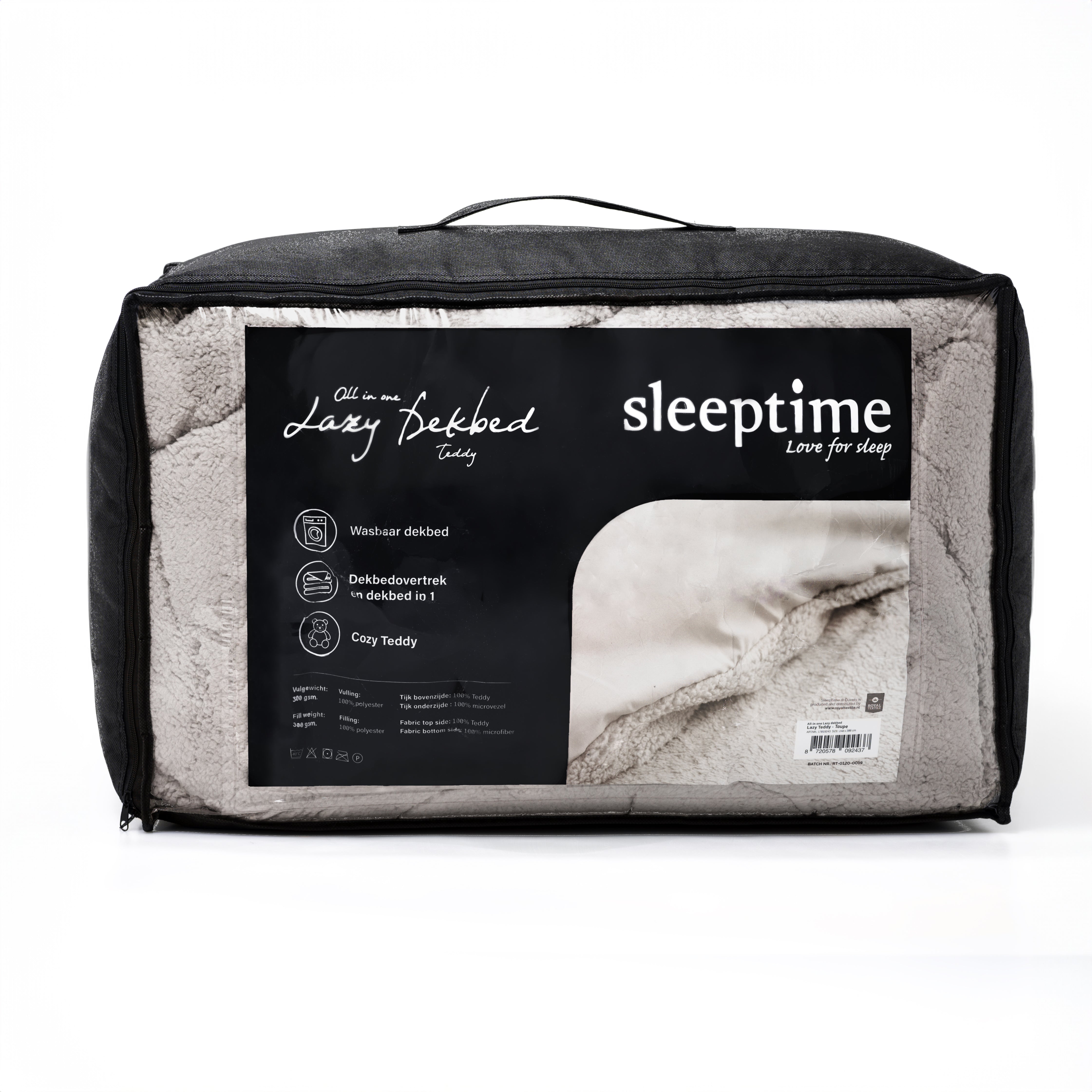 All-in-One Lazy Teddy Duvet Taupe - Duvet for the whole year