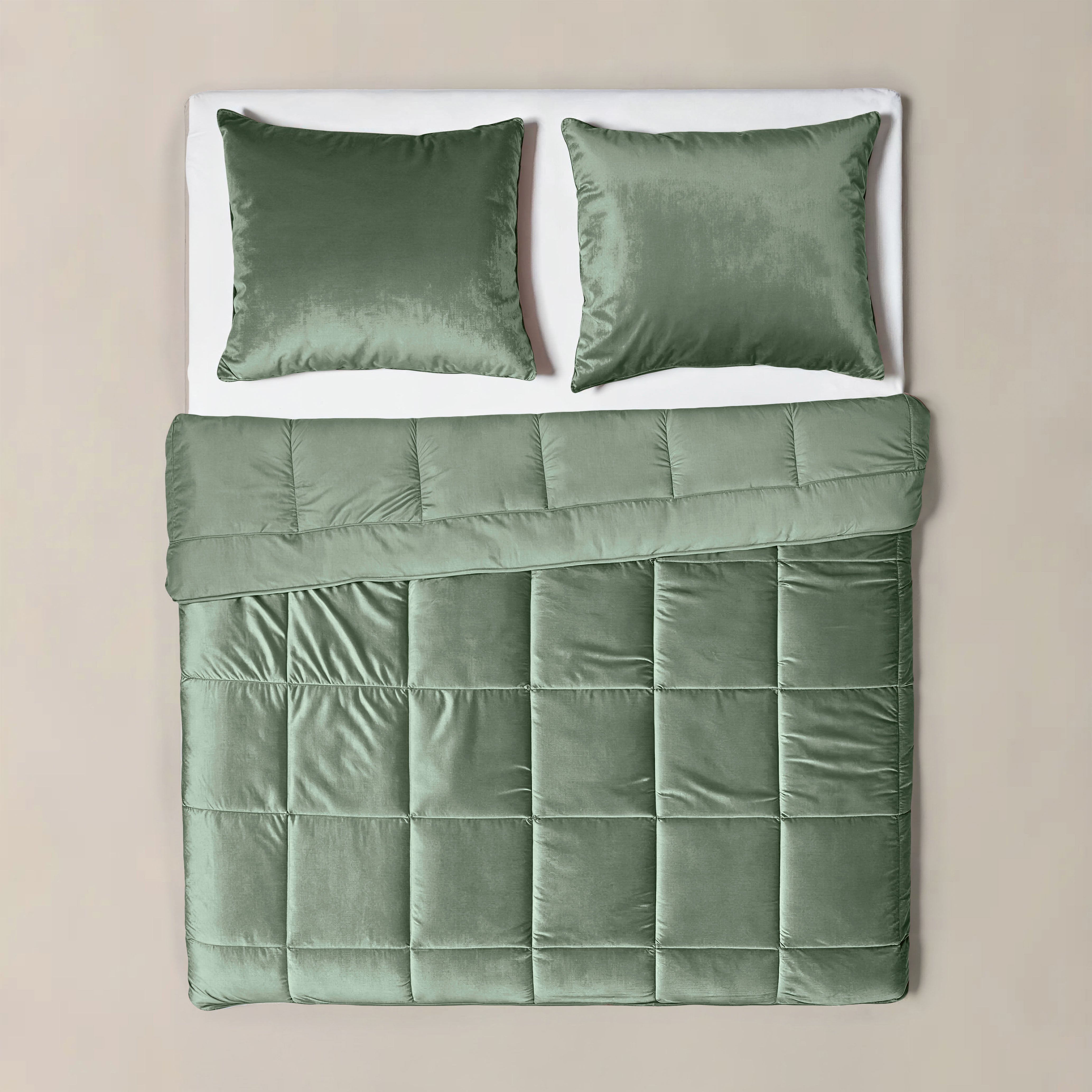 All-in One Lazy Velvet Dekbed Groen - Dekbed voor het hele jaar