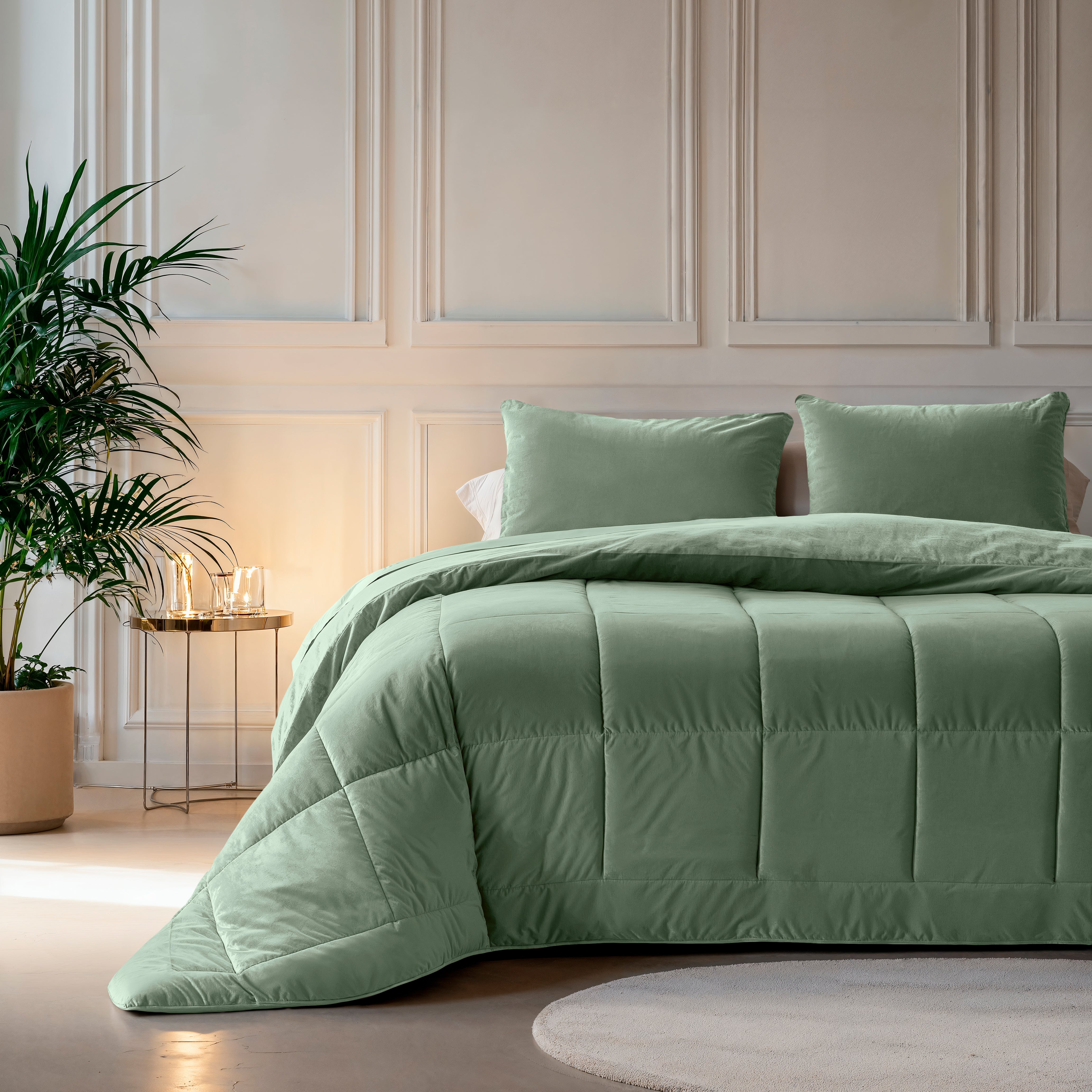All-in One Lazy Velvet Dekbed Groen - Dekbed voor het hele jaar