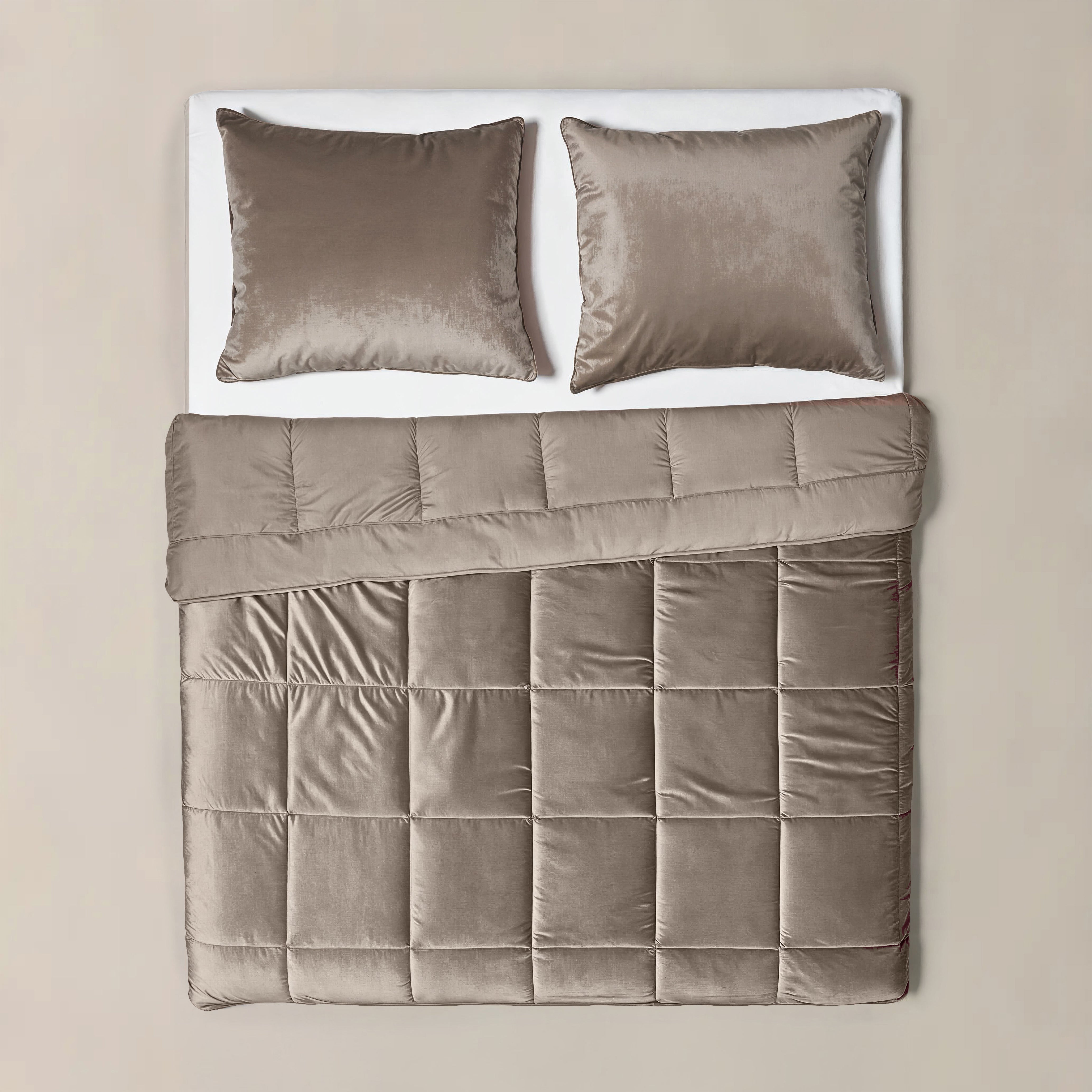 All-in One Lazy Velvet Dekbed Taupe/Grijs - Dekbed voor het hele jaar