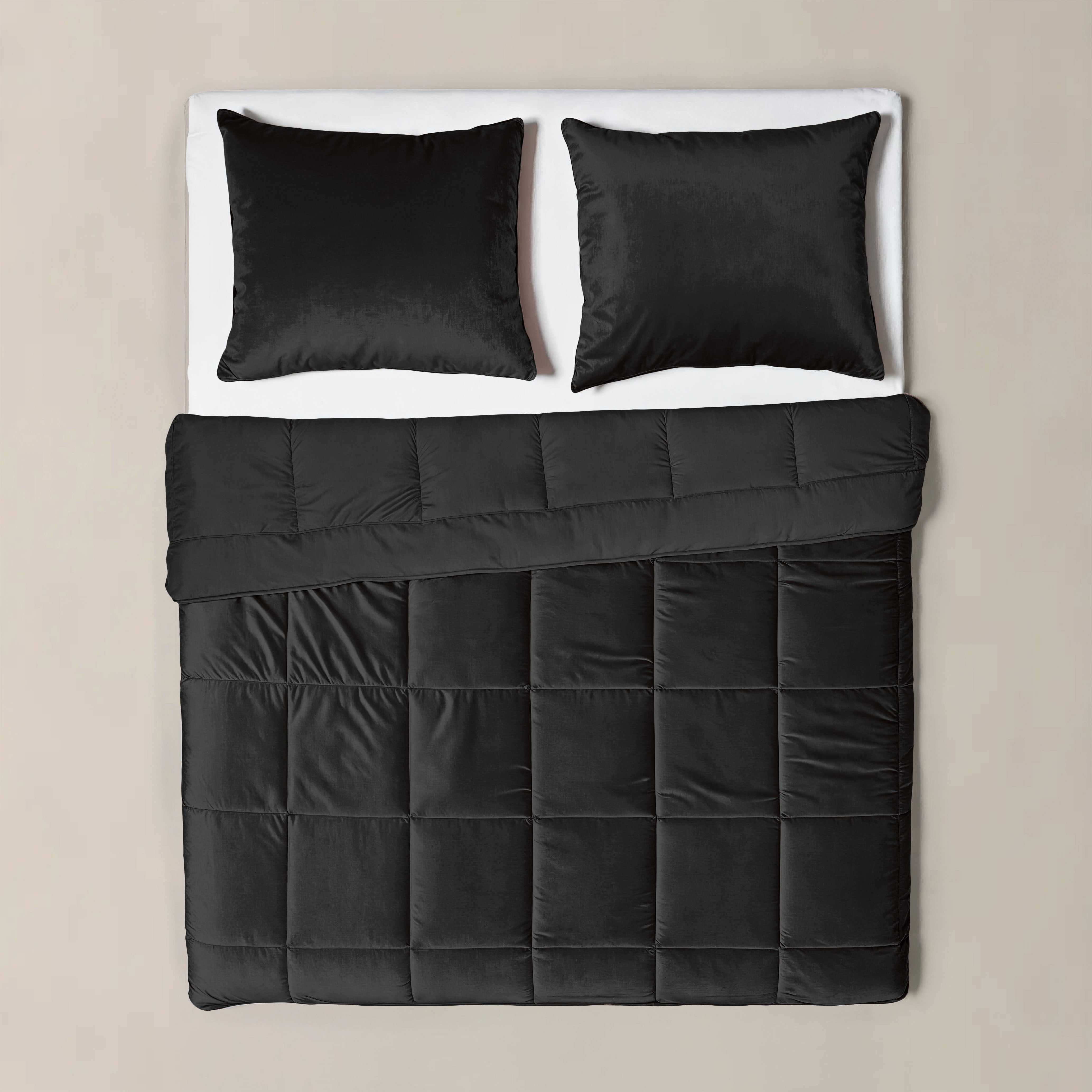 All-in One Lazy Velvet Dekbed Zwart - Dekbed voor het hele jaar