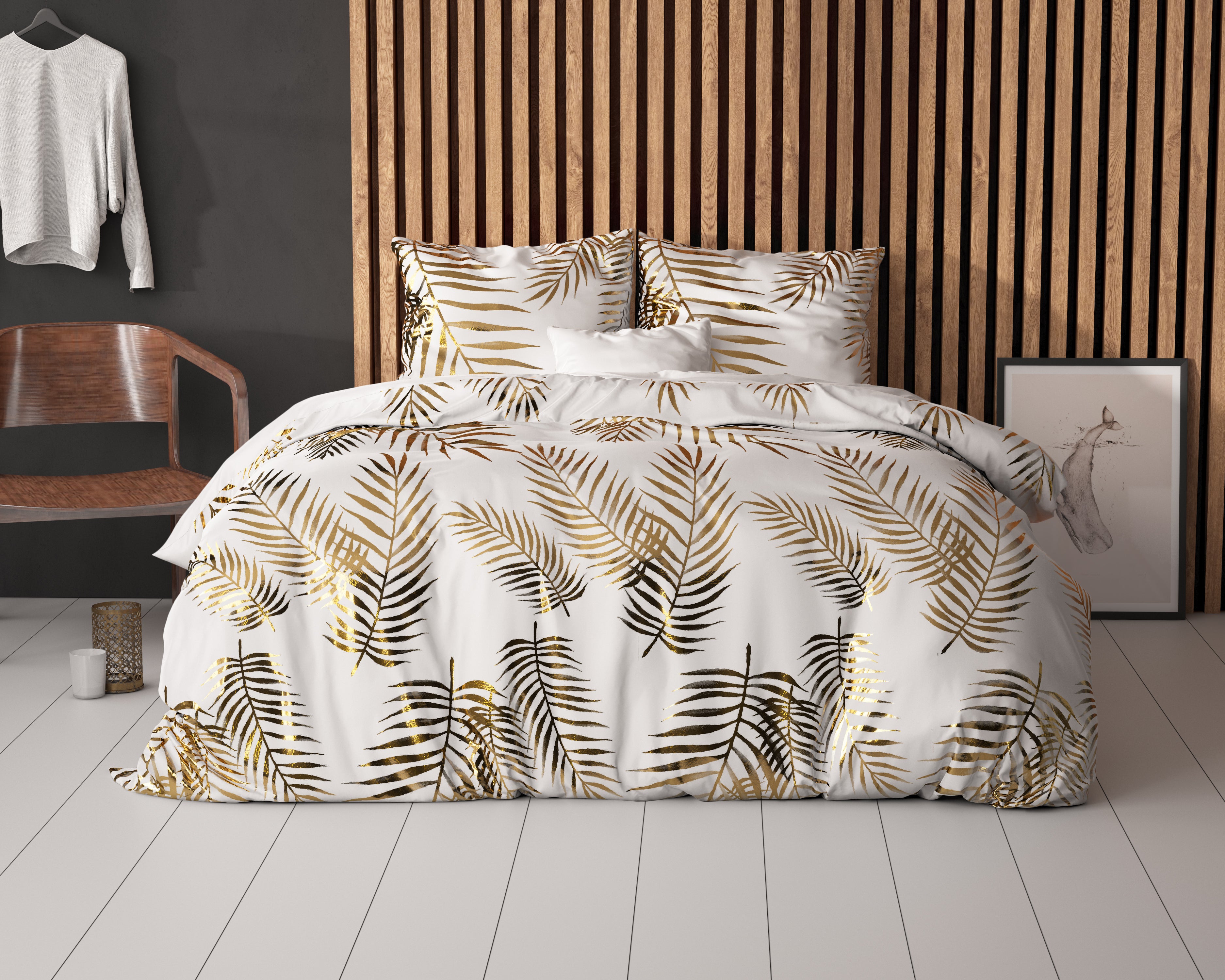 Leaves Duvet Cover White - Luxury Design - Super soft woven - Luxuriously packaged