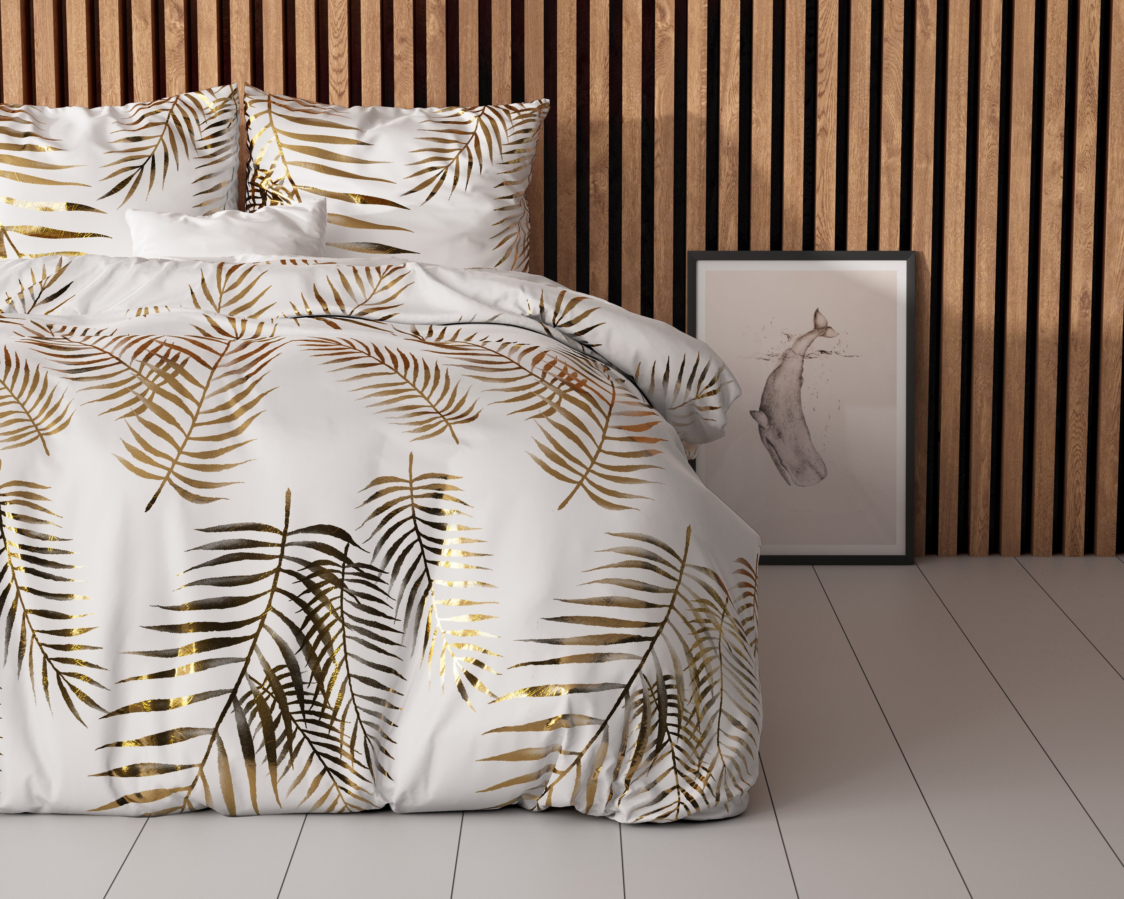 Leaves Duvet Cover White - Luxury Design - Super soft woven - Luxuriously packaged