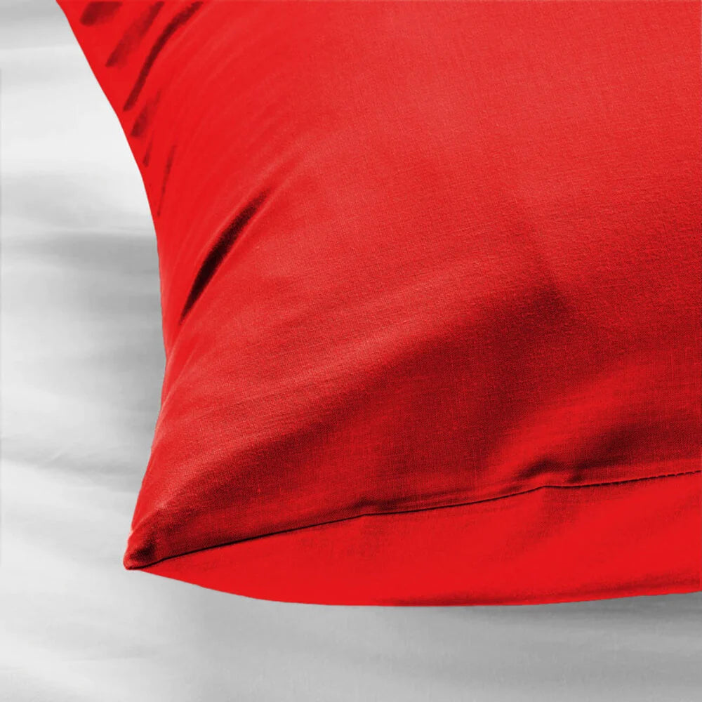 Body Pillow Cover Red - 100% Cotton - Breathable & Anti-Allergic - 40x145 cm