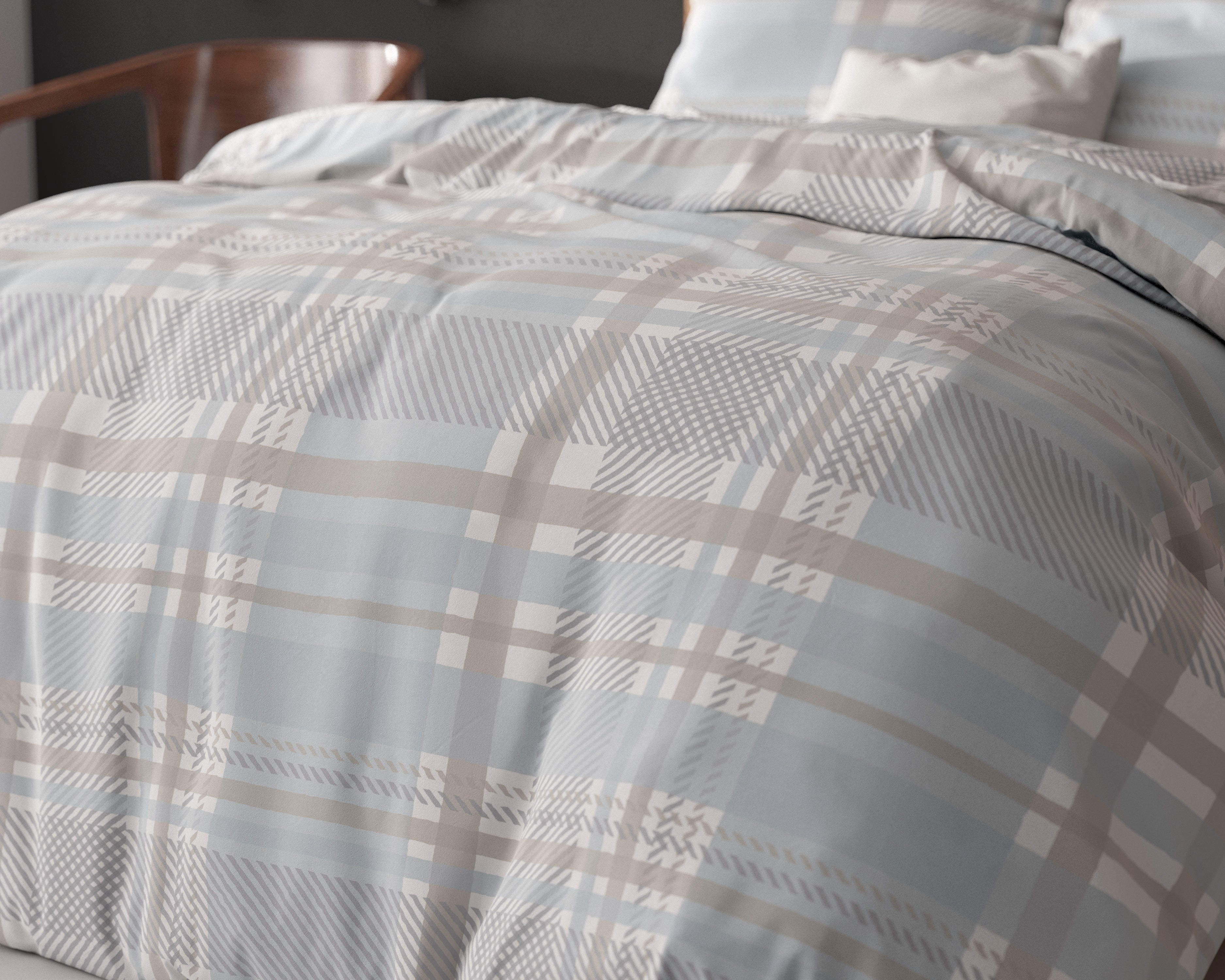 Lilou Blue Duvet Cover - Non-Iron - Cotton Woven - Fun Prints