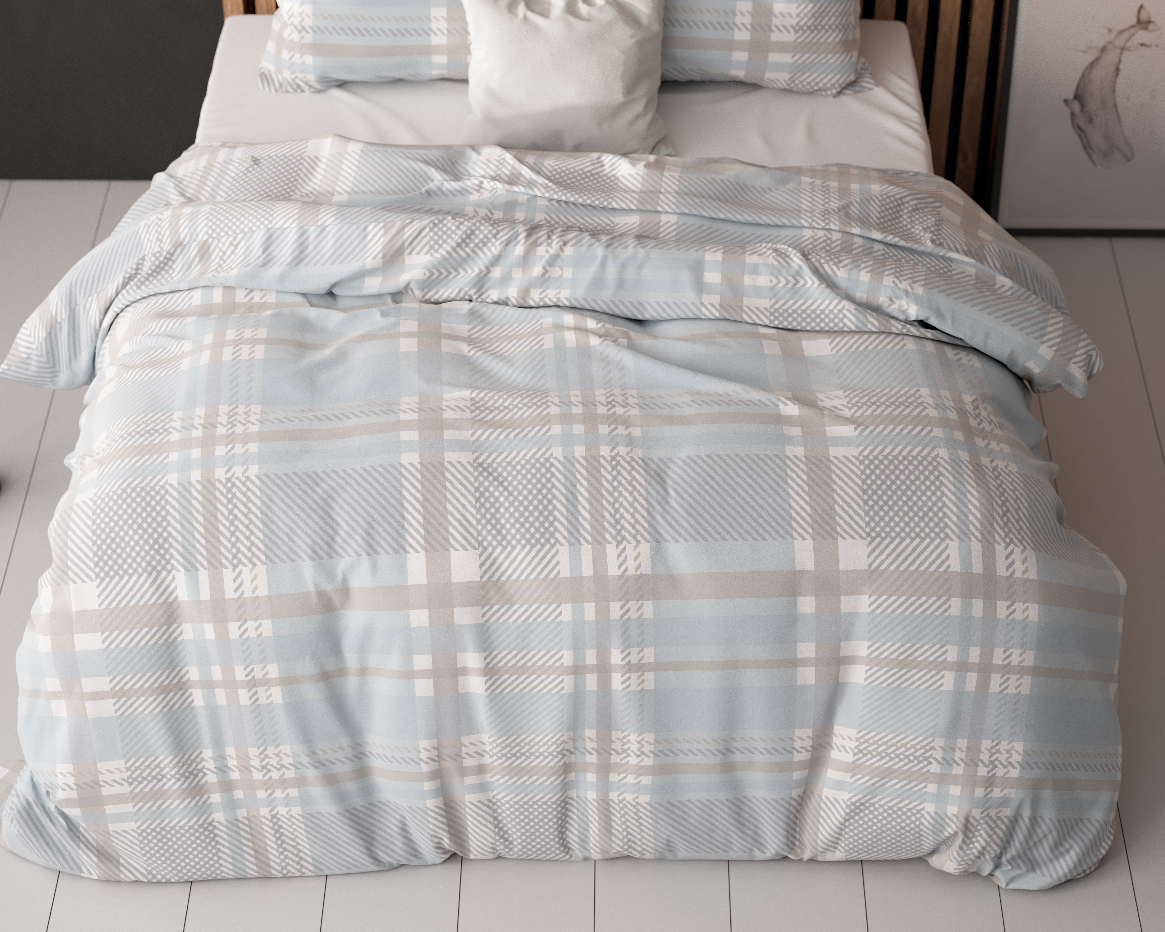 Lilou Blue Duvet Cover - Non-Iron - Cotton Woven - Fun Prints