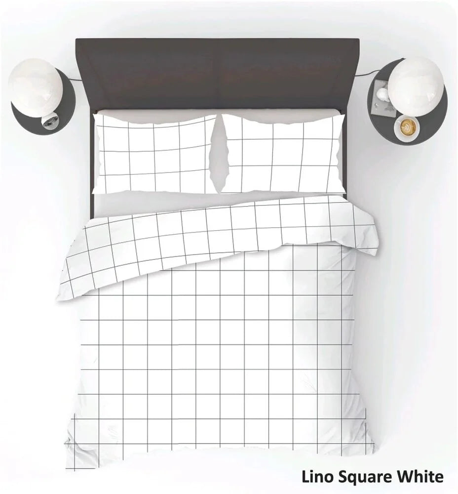 Lino Duvet Cover White – Scandinavian Checked Design | Comfort & Style