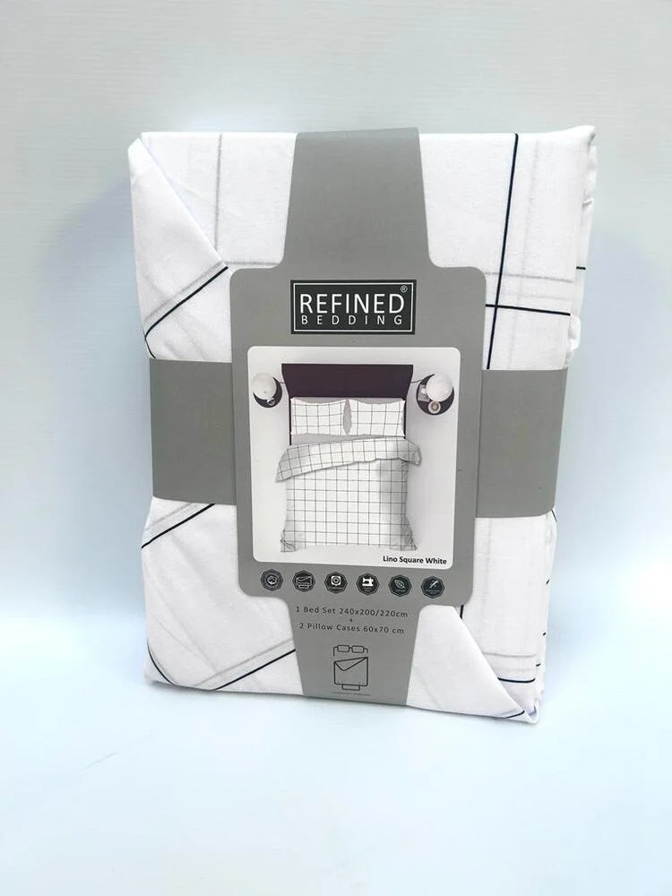Lino Duvet Cover White – Scandinavian Checked Design | Comfort & Style