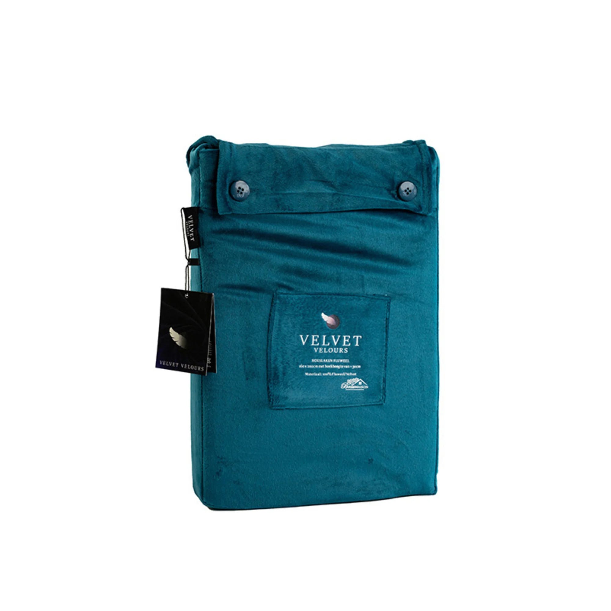 Luxurious Velvet Fitted Sheet Petrol Blue – Extra Soft & Warm – 40cm Corner Height