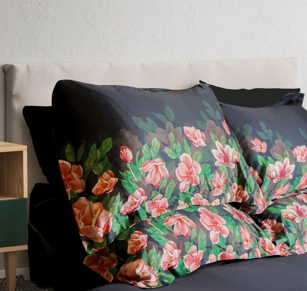 Luxe Katoen Satijnen Dekbedovertrek Bed of Roses – Lits Jumeaux, Thread Count 350
