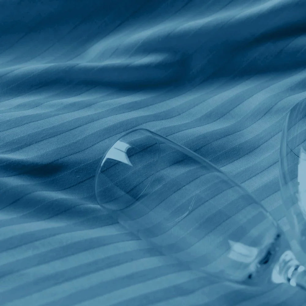 Luxury Cotton Satin Duvet Cover Blue | Hotel Line
