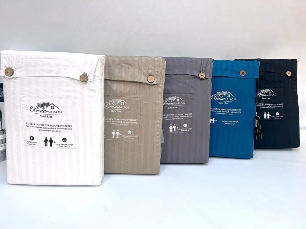 Luxury Cotton Satin Duvet Cover Blue | Hotel Line