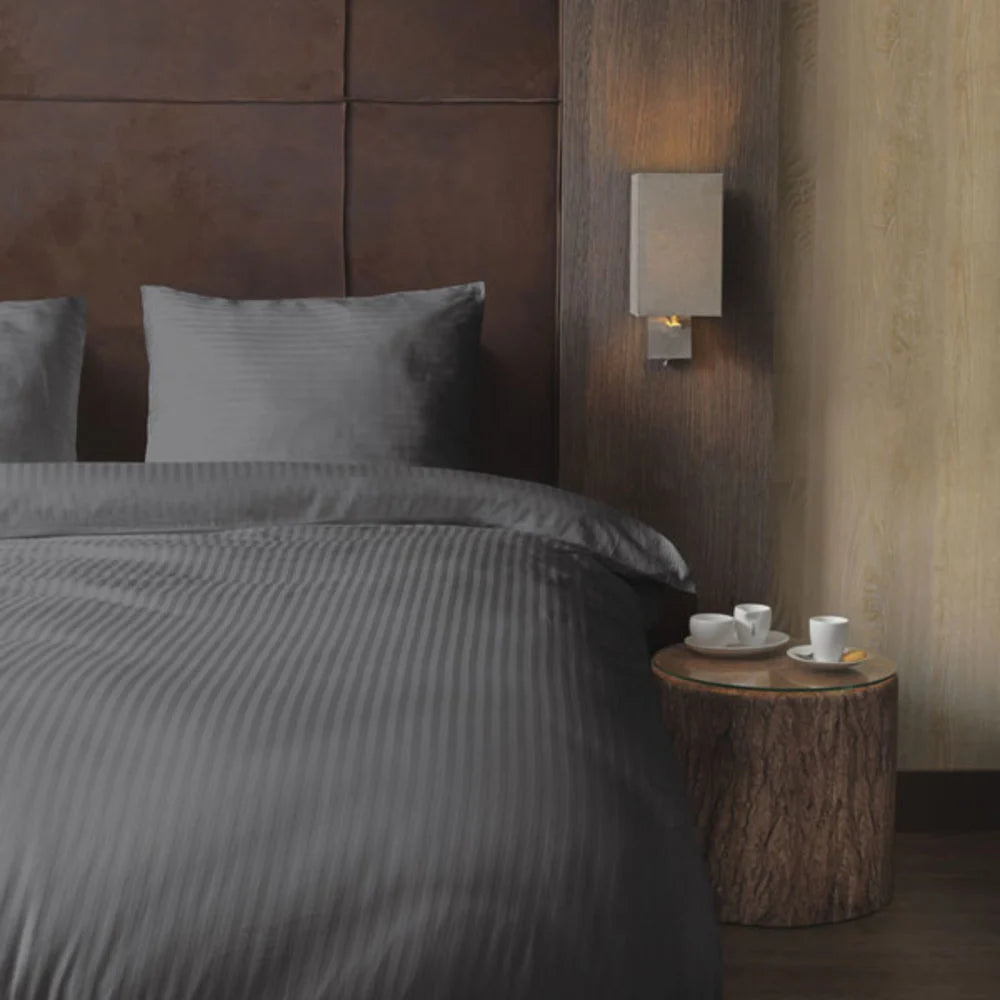 Luxe Katoen Satijnen Dekbedovertrek Grijs – Hotel Line | 100% Hotelkwaliteit