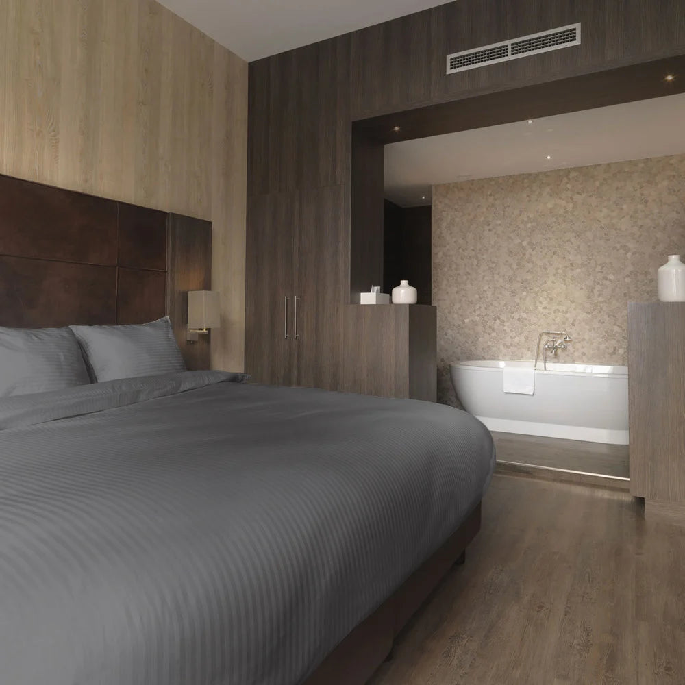 Luxury Cotton Satin Duvet Cover Gray – Hotel Line | 100% Hotel Quality