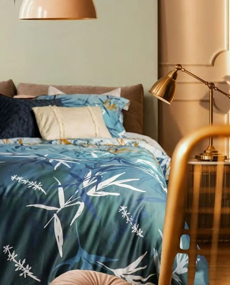 Raining Daffodils Cotton Satin Duvet Cover Double