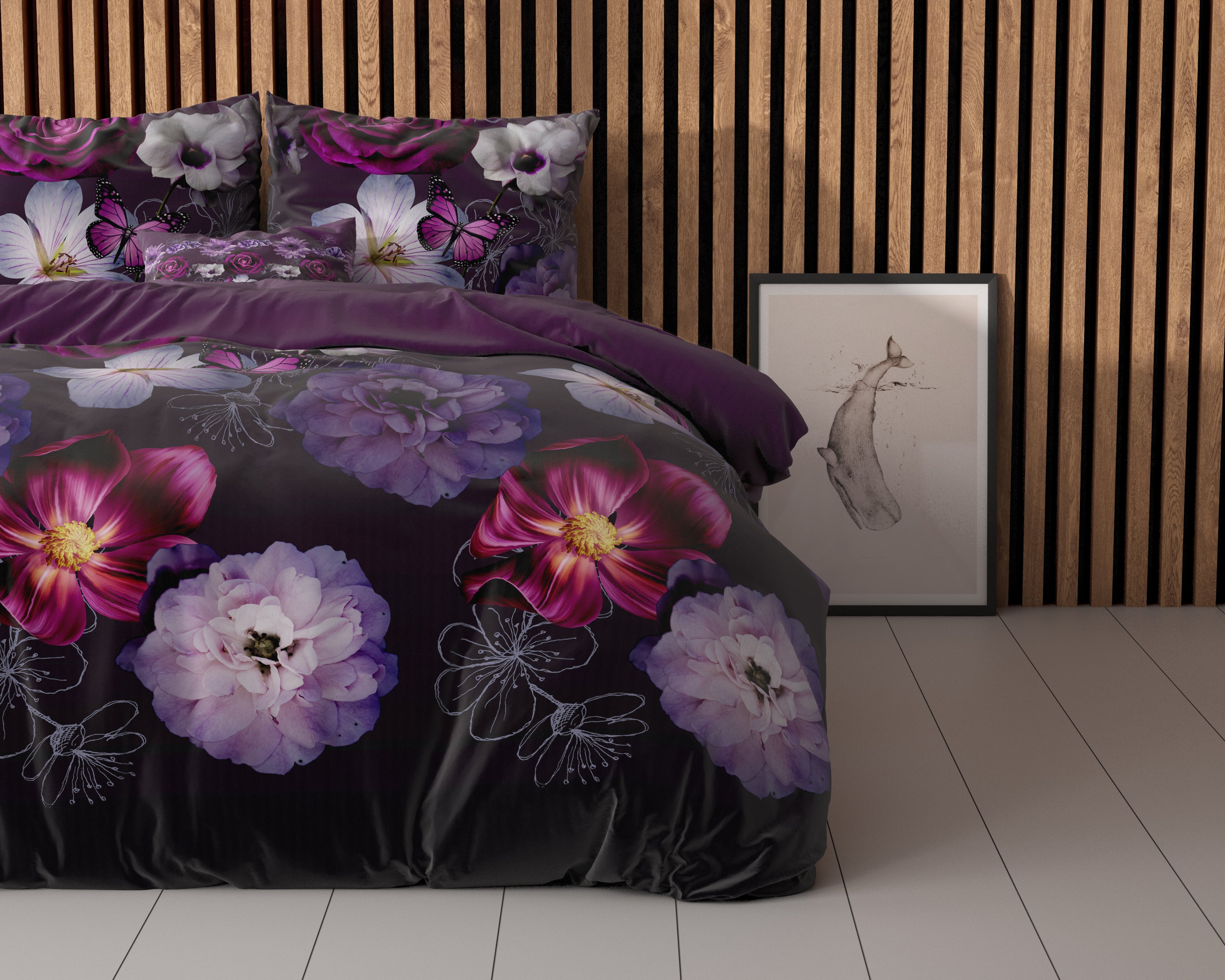 Magic Flower Duvet Cover Purple - Cotton Woven - Non-Iron - Fun Prints