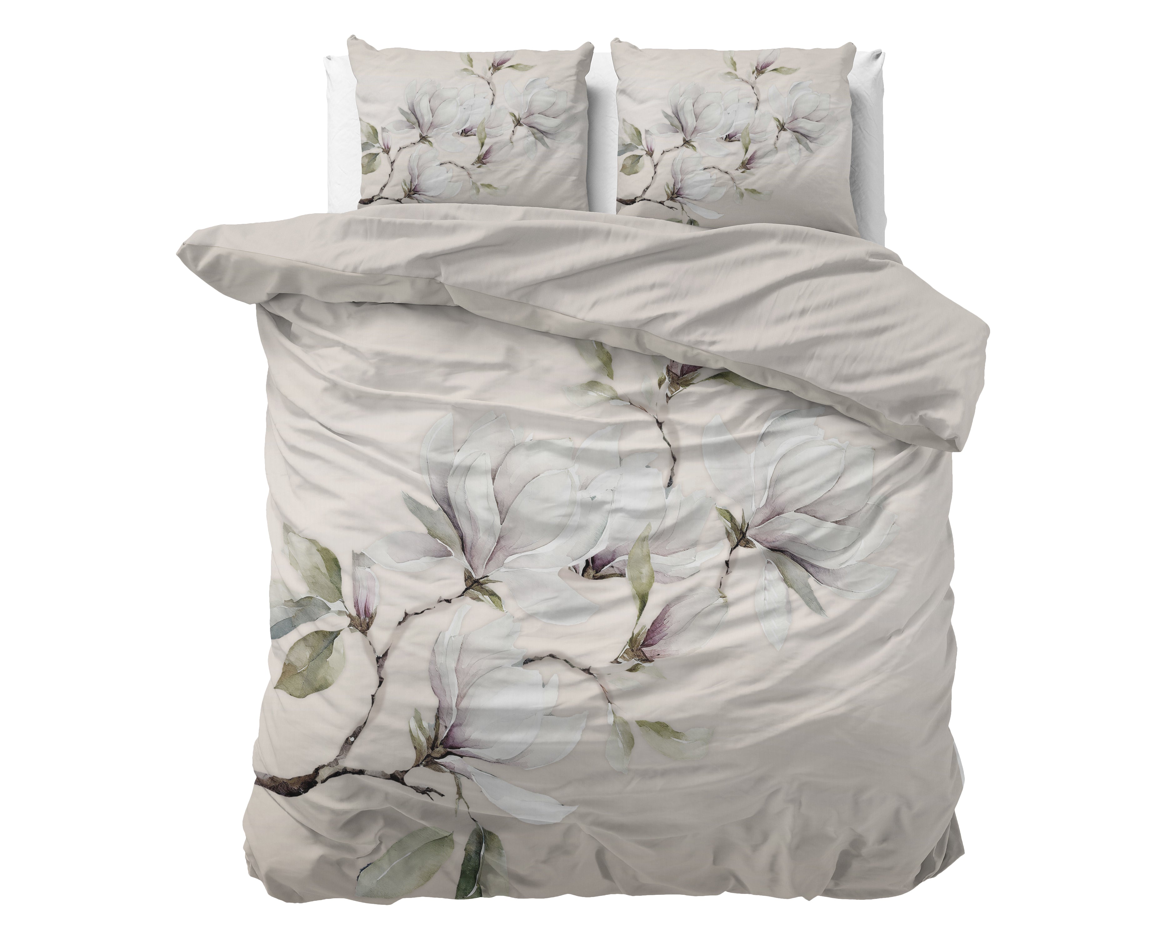 Magnolo Duvet Cover White - Luxury Satin - High Quality - Trendy Prints