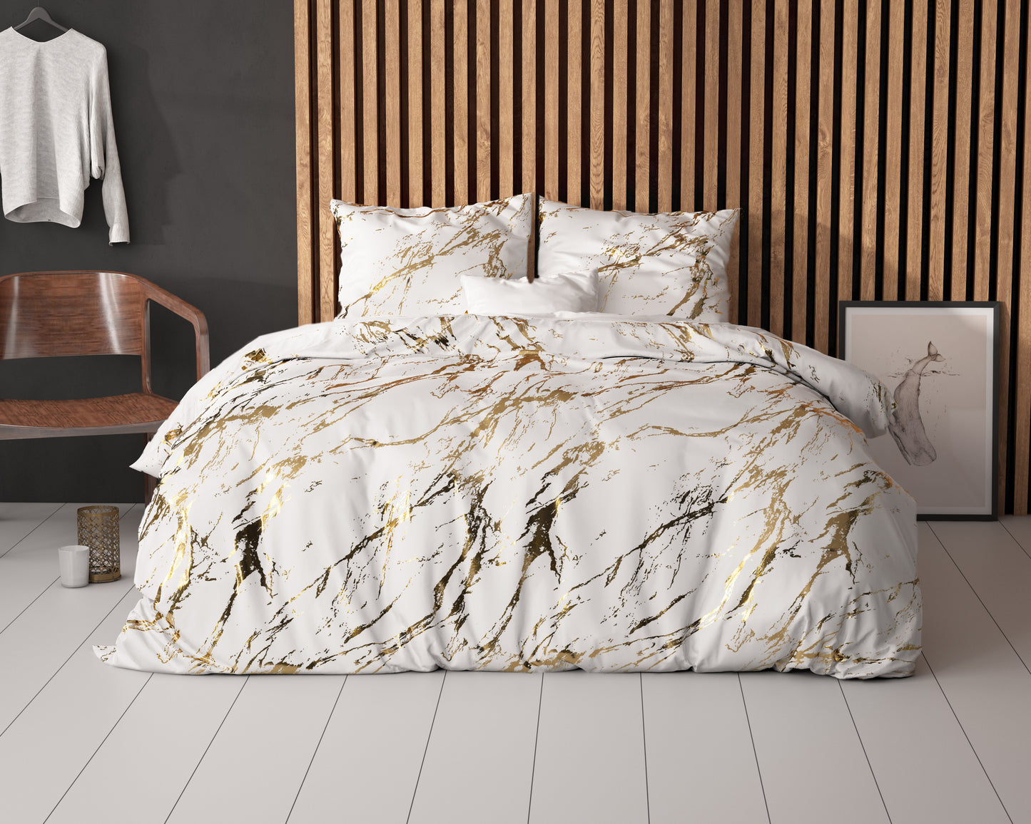 Marble Dekbedovertrek Wit - Luxe Design - Super zacht geweven - Luxe verpakt