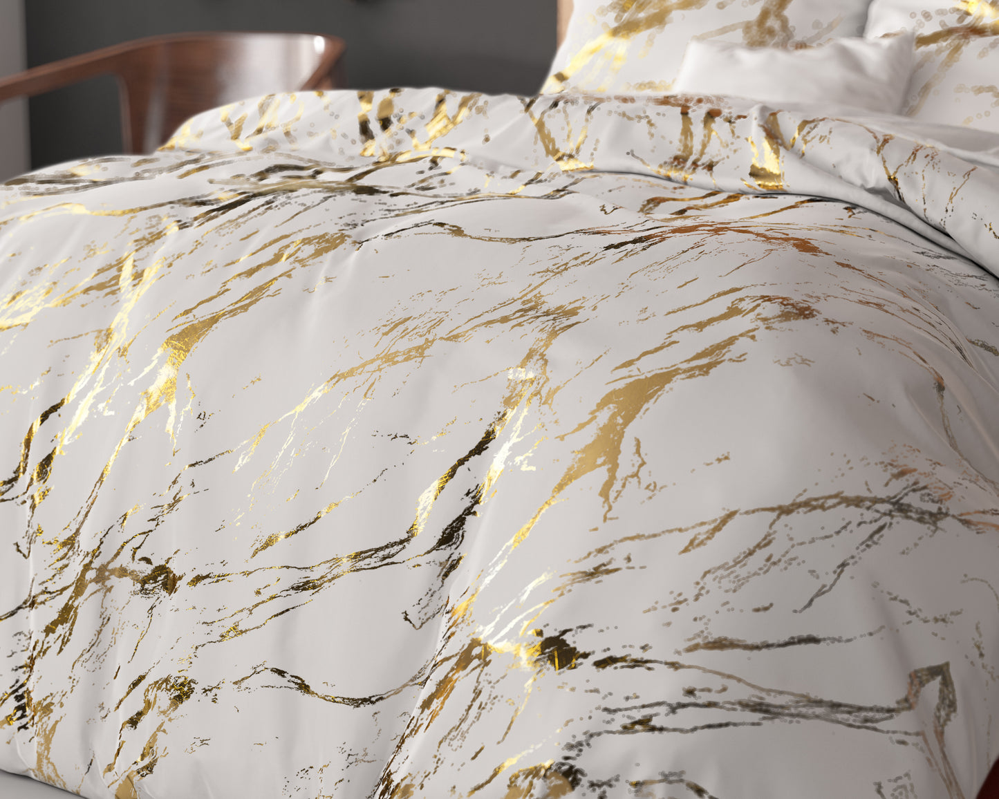 Marble Dekbedovertrek Wit - Luxe Design - Super zacht geweven - Luxe verpakt
