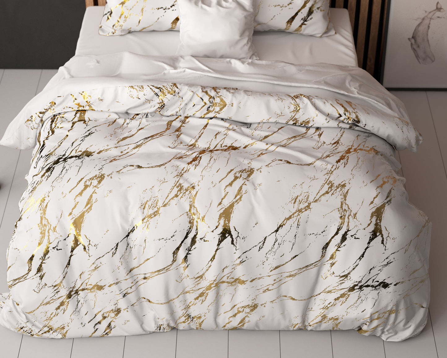 Marble Dekbedovertrek Wit - Luxe Design - Super zacht geweven - Luxe verpakt