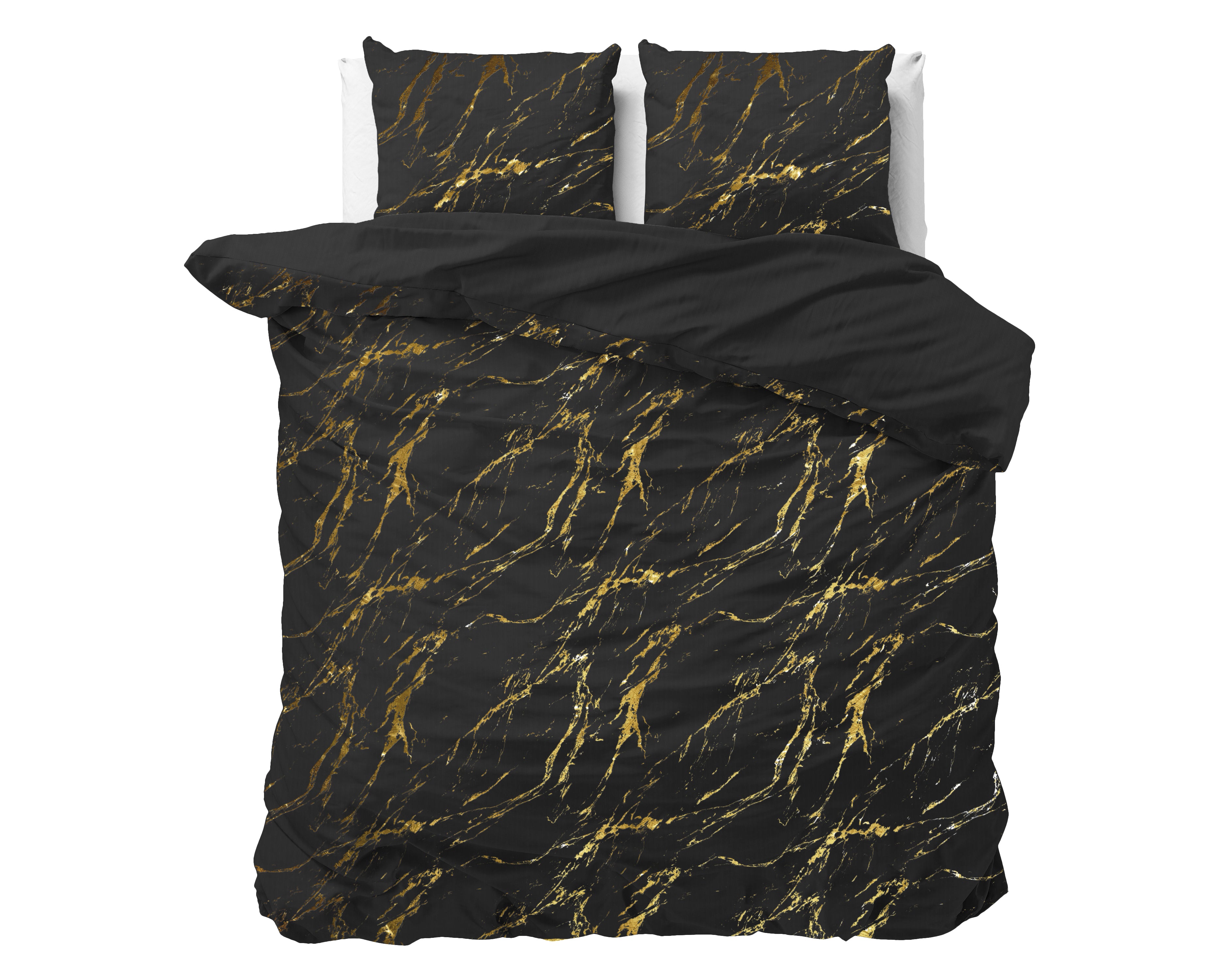 Marble Dekbedovertrek Zwart - Luxe Design - Super zacht geweven - Luxe verpakt