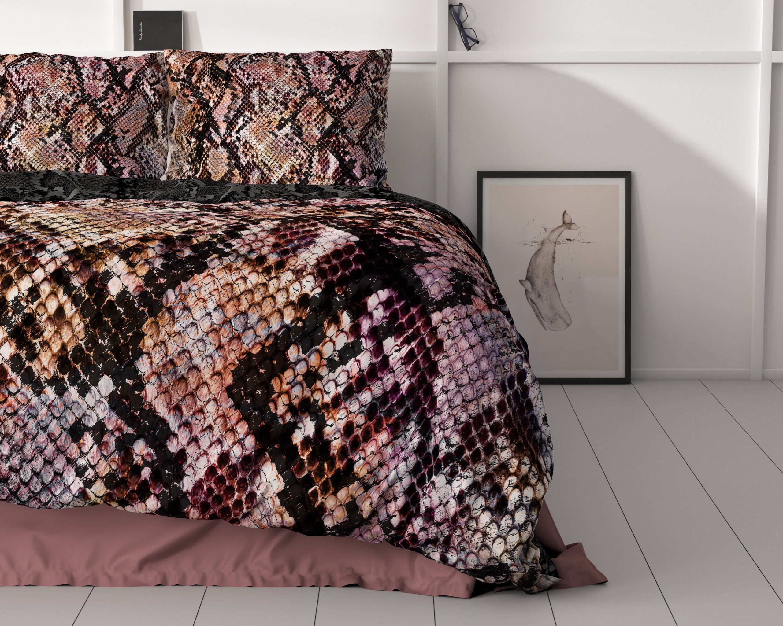 Martina Black Duvet Cover - Luxury Satin - High Quality - Trendy Prints