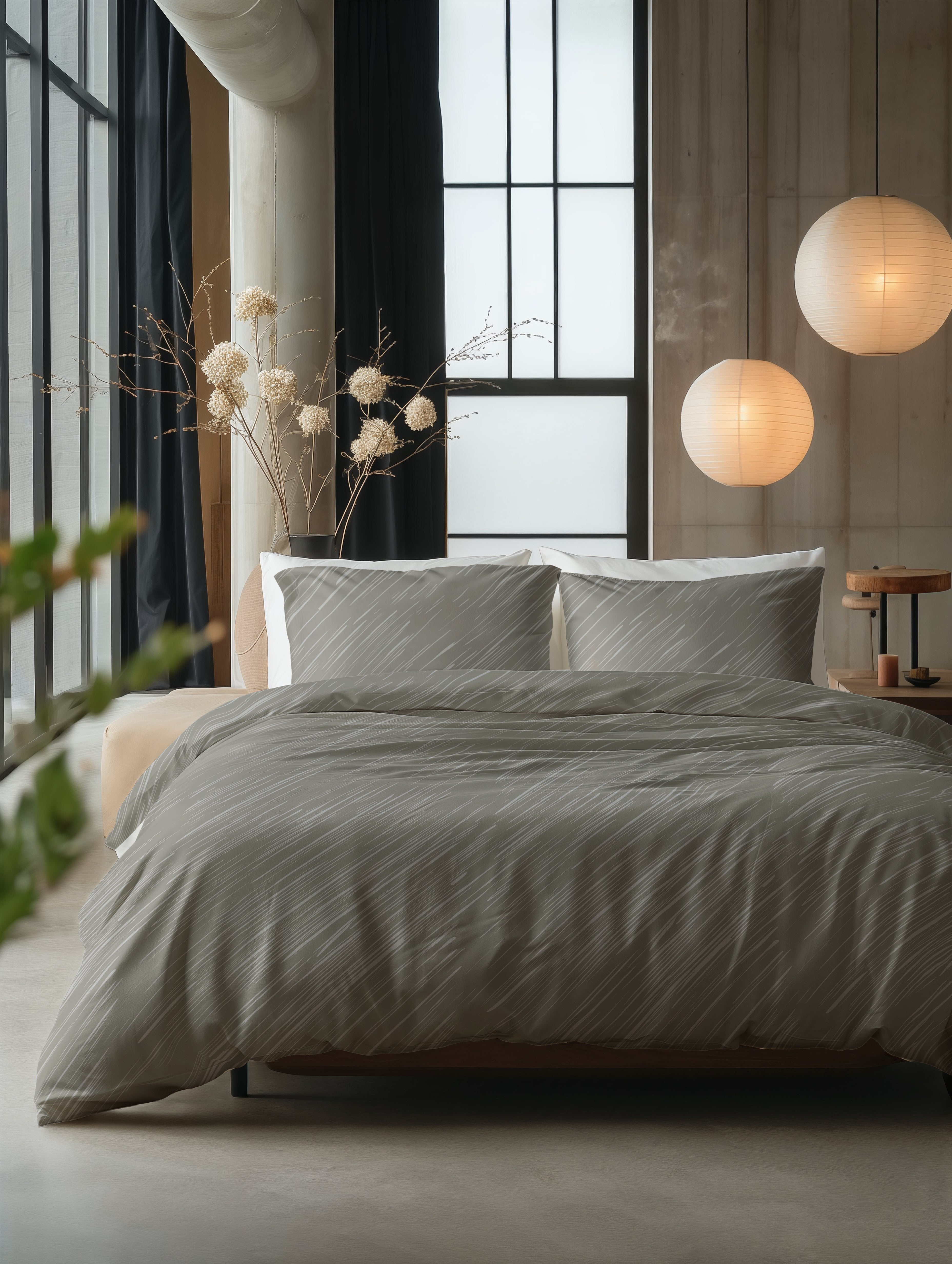 Mellow Stone Gray Duvet Cover