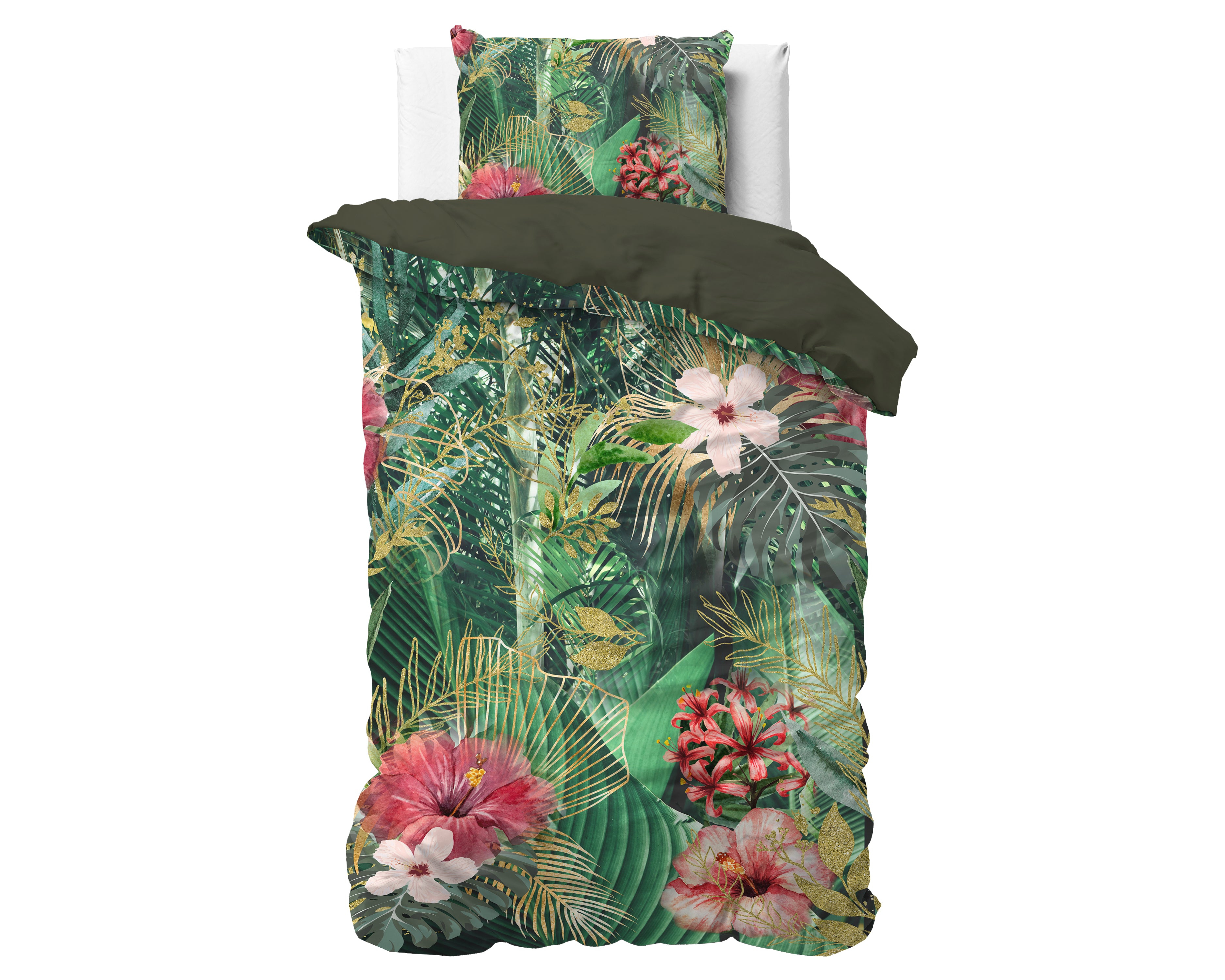 Mentha Green Duvet Cover - Breathable Cotton - Trendy Designs - With Press Studs