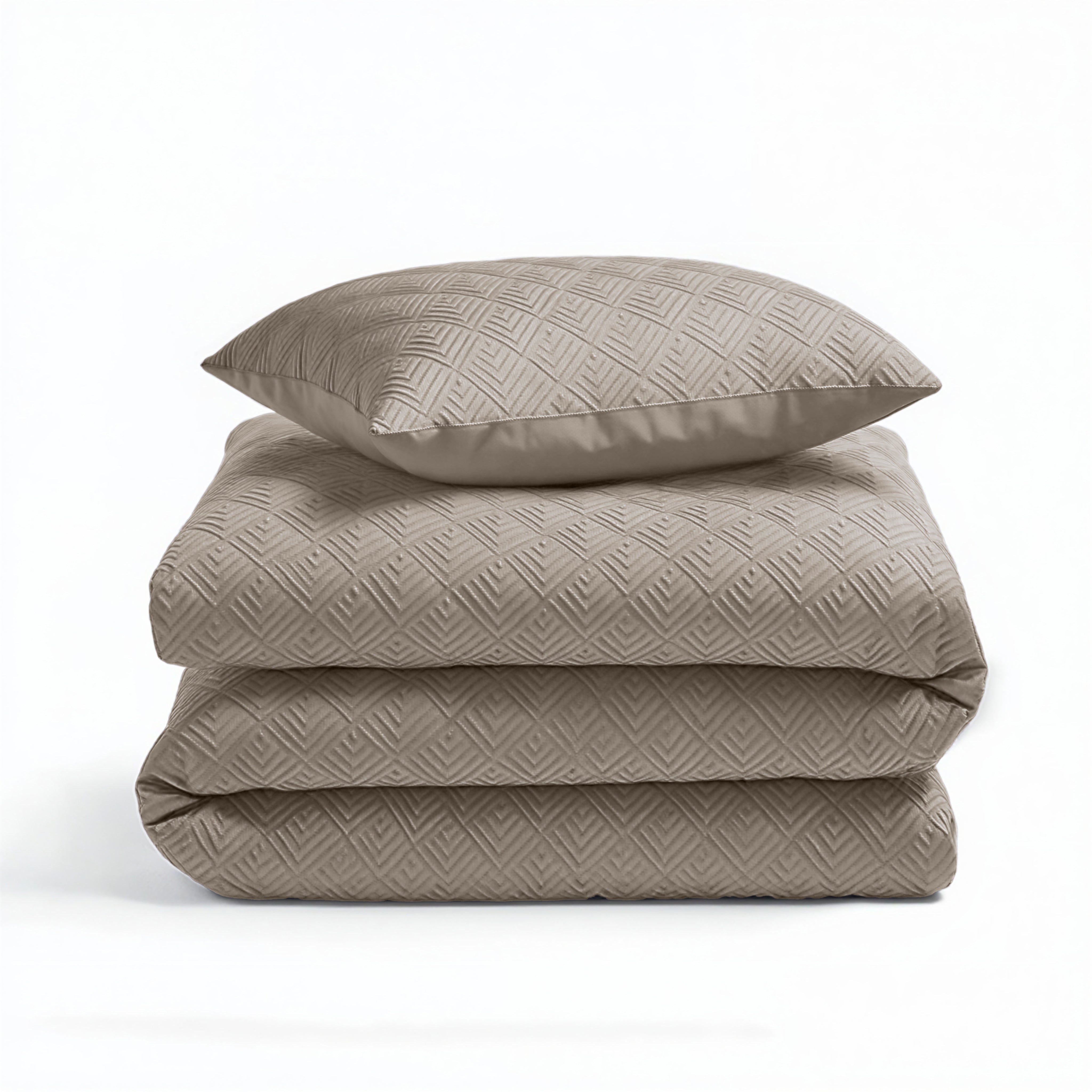Milano 3D Taupe/Grijs Dekbedovertrek