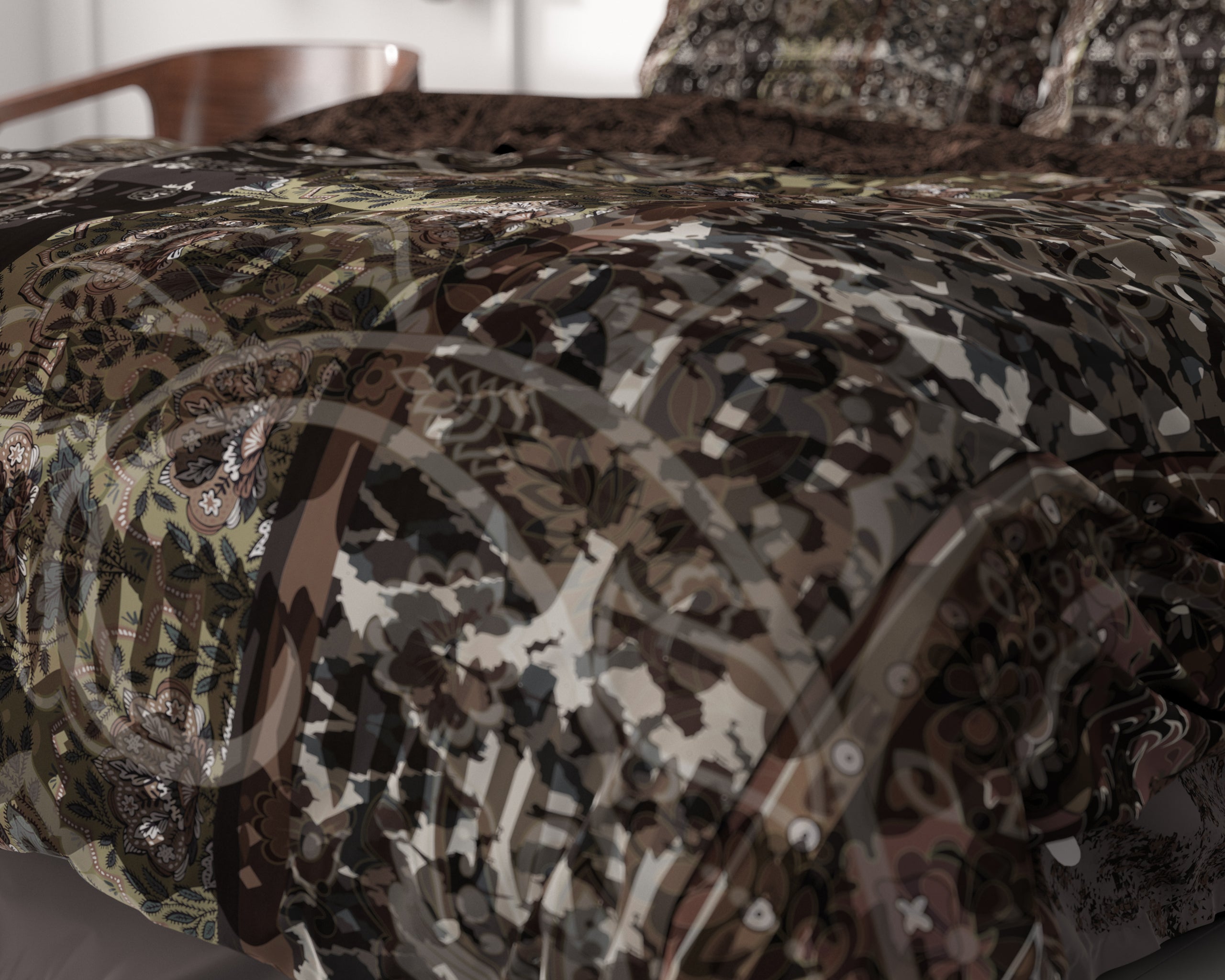 Milena Brown Duvet Cover - Luxury Satin - High Quality - Trendy Prints