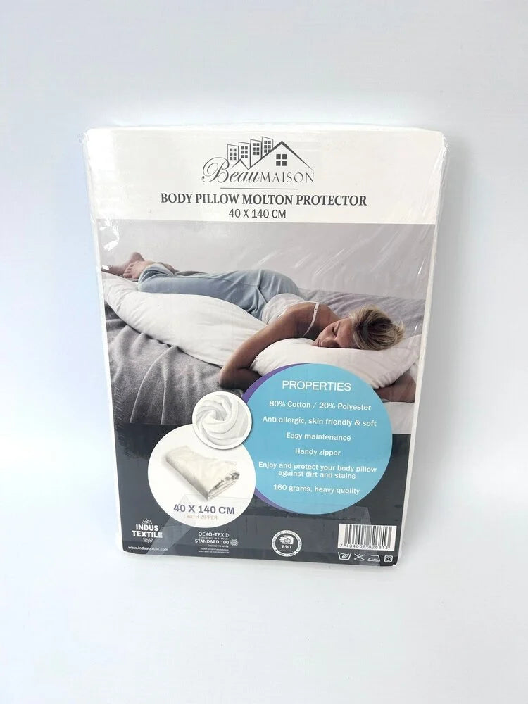Molton Pillowcase for Body Pillows 40x140 cm | Anti-allergic & Stain Protection