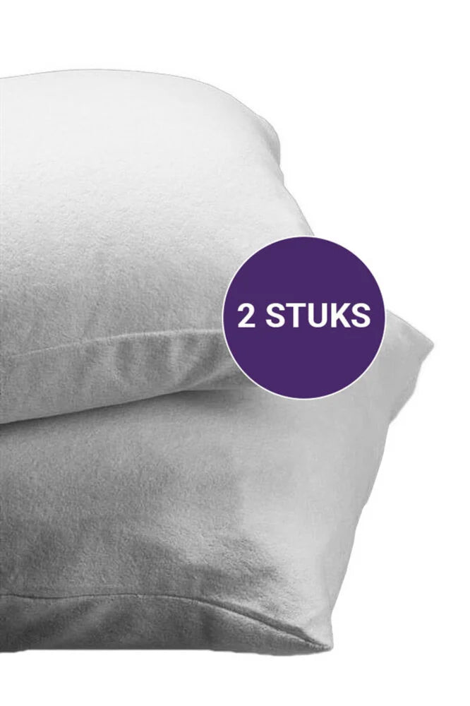 Molton Pillowcases 60x70 cm | Set of 2 Anti-allergic Pillow Protectors with Zipper