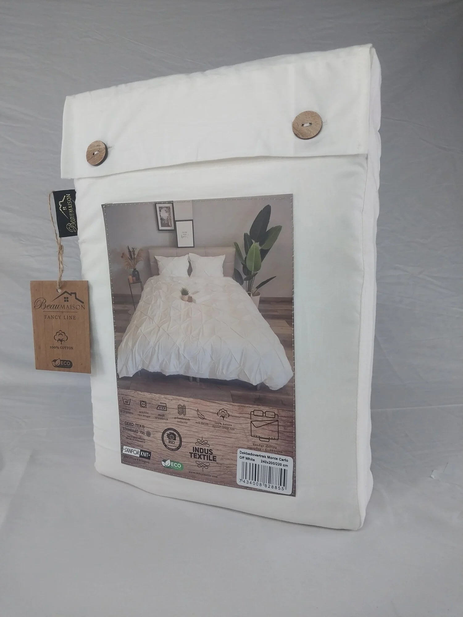 Monte Carlo Katoenen Dekbedovertrek Wit